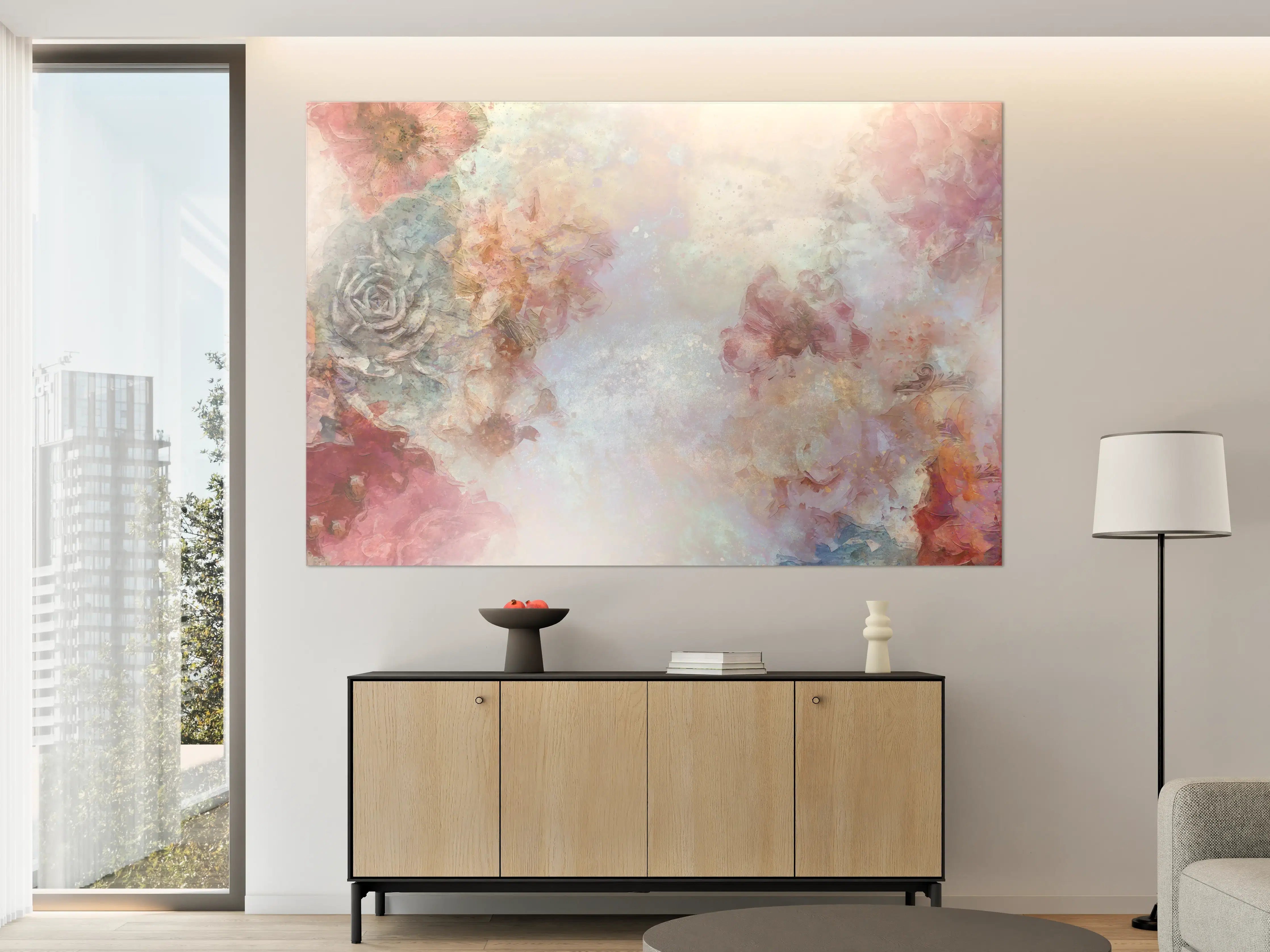 Große Wandbilder - Buntes Blumen Portrait