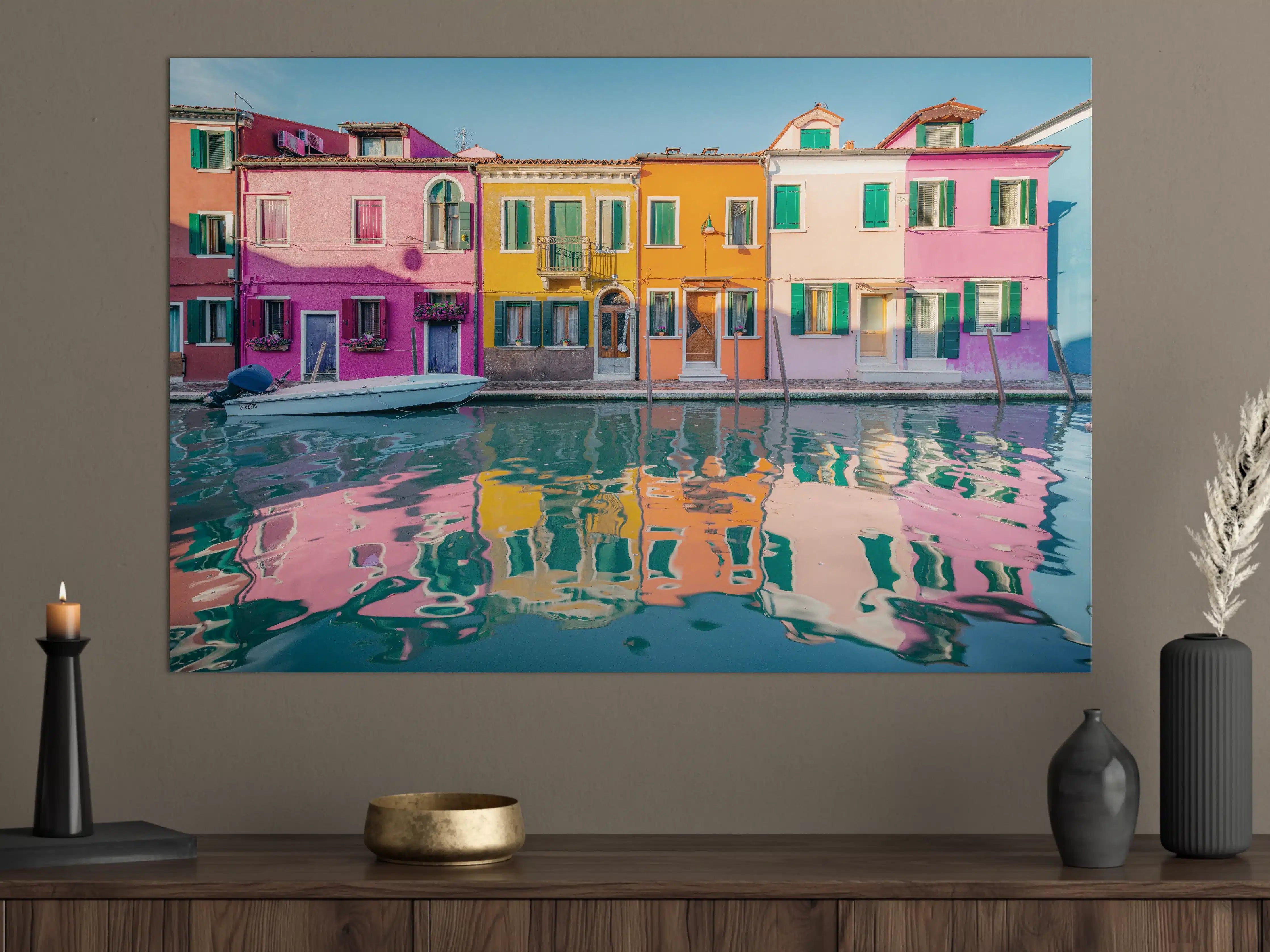 Große Wandbilder - Buntes Burano Venedig Kanal