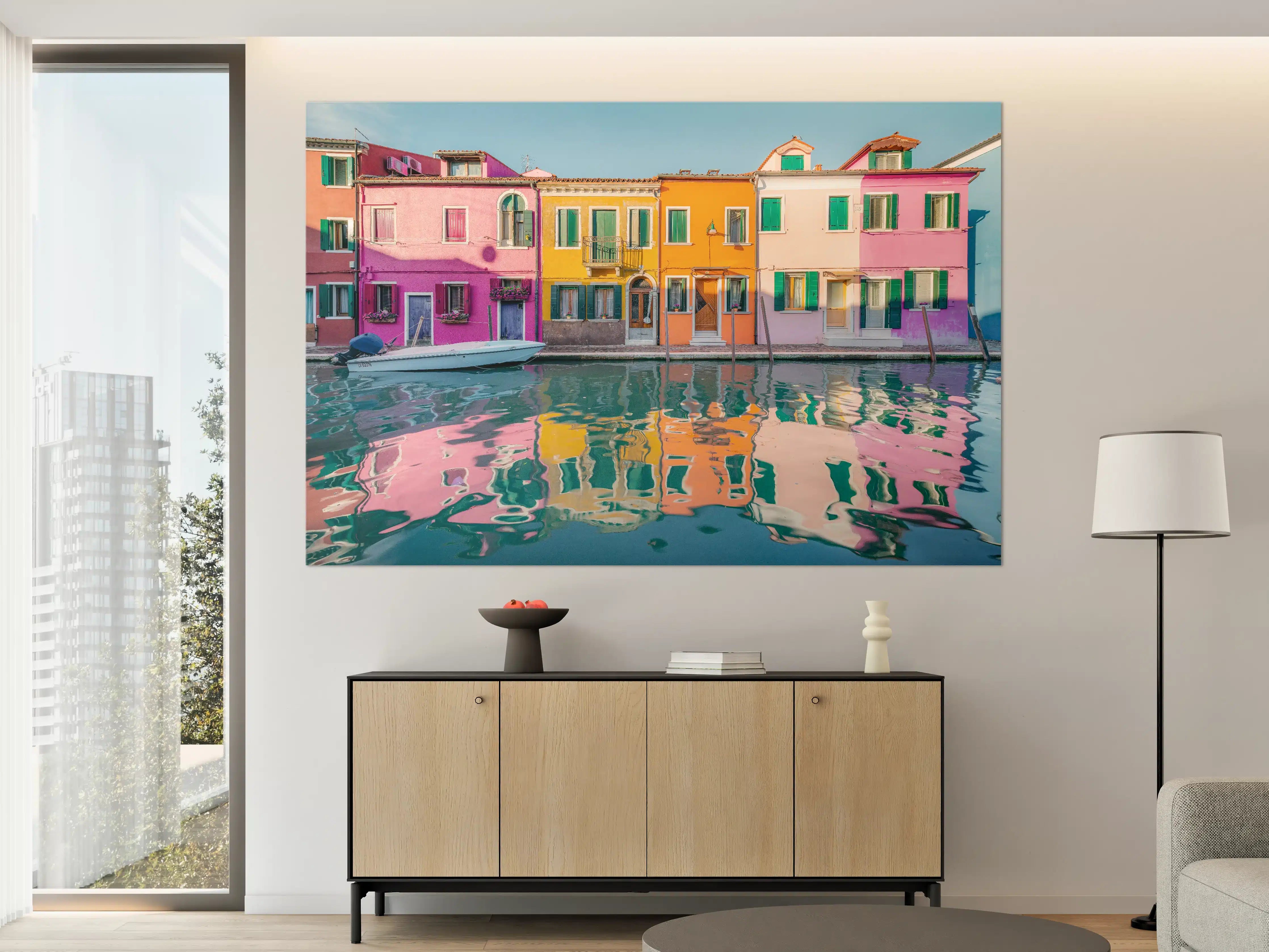 Große Wandbilder - Buntes Burano Venedig Kanal