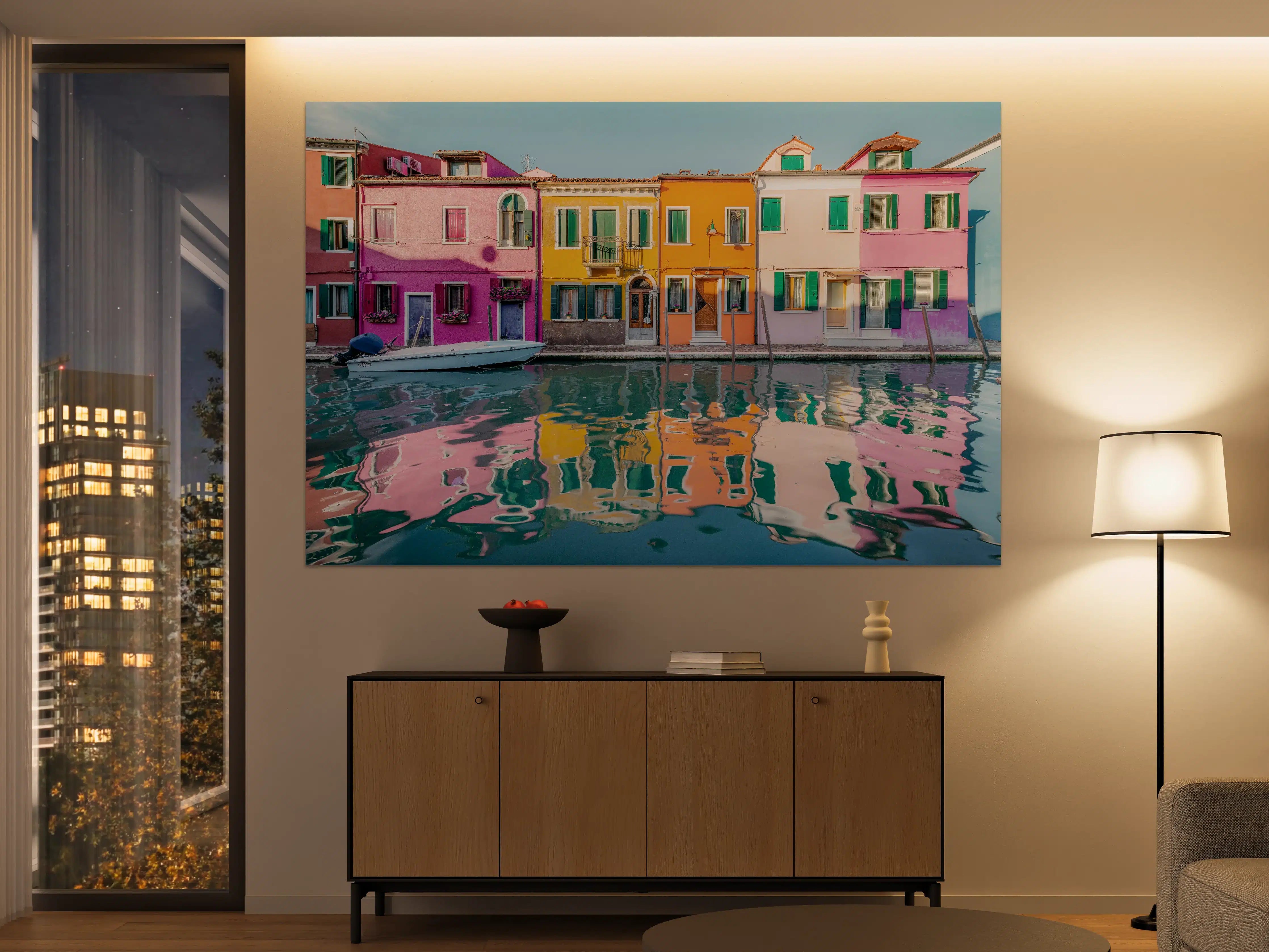 Große Wandbilder - Buntes Burano Venedig Kanal