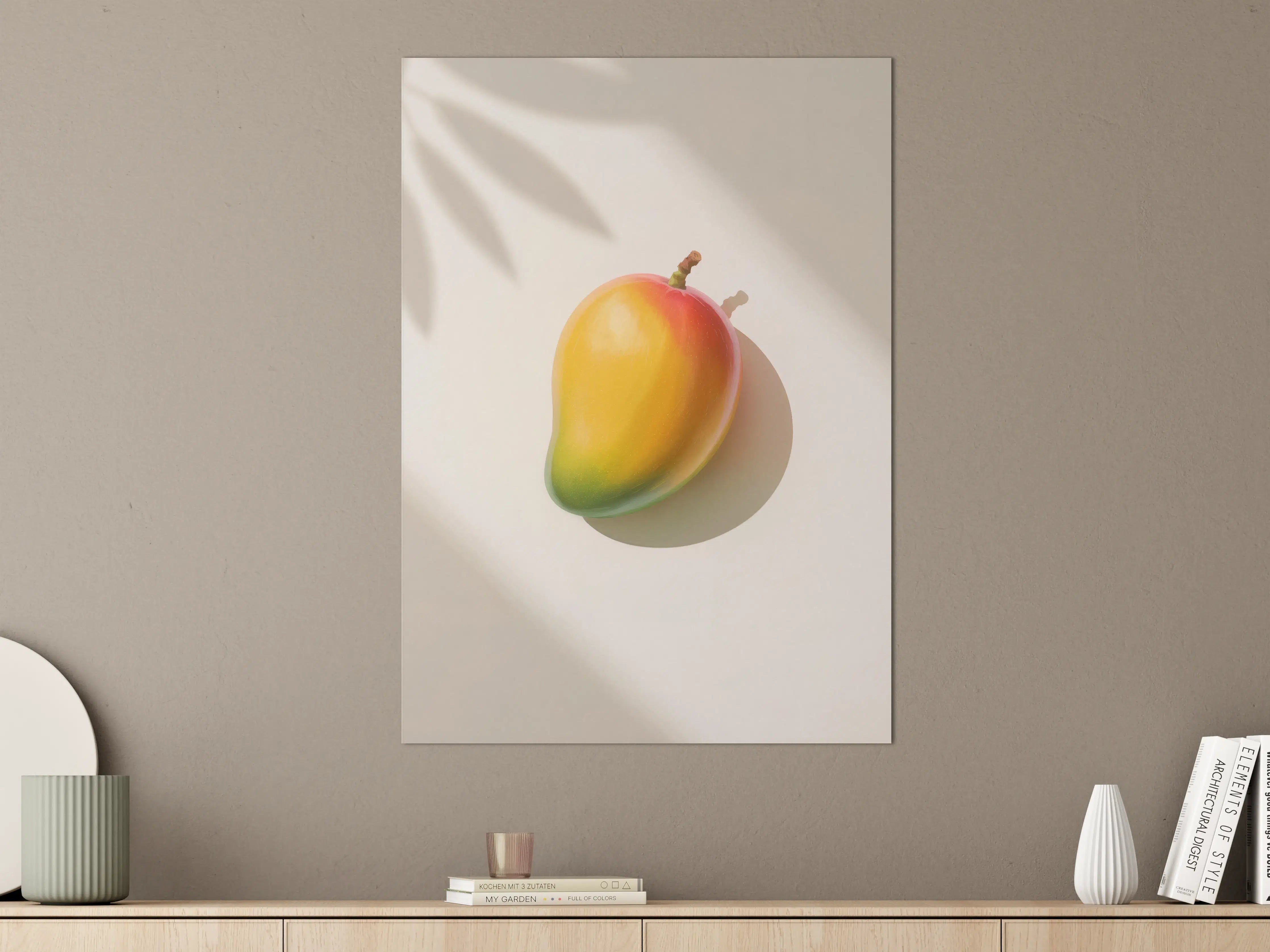 Große Wandbilder - Buntes Mango-Bild in sanftem Licht