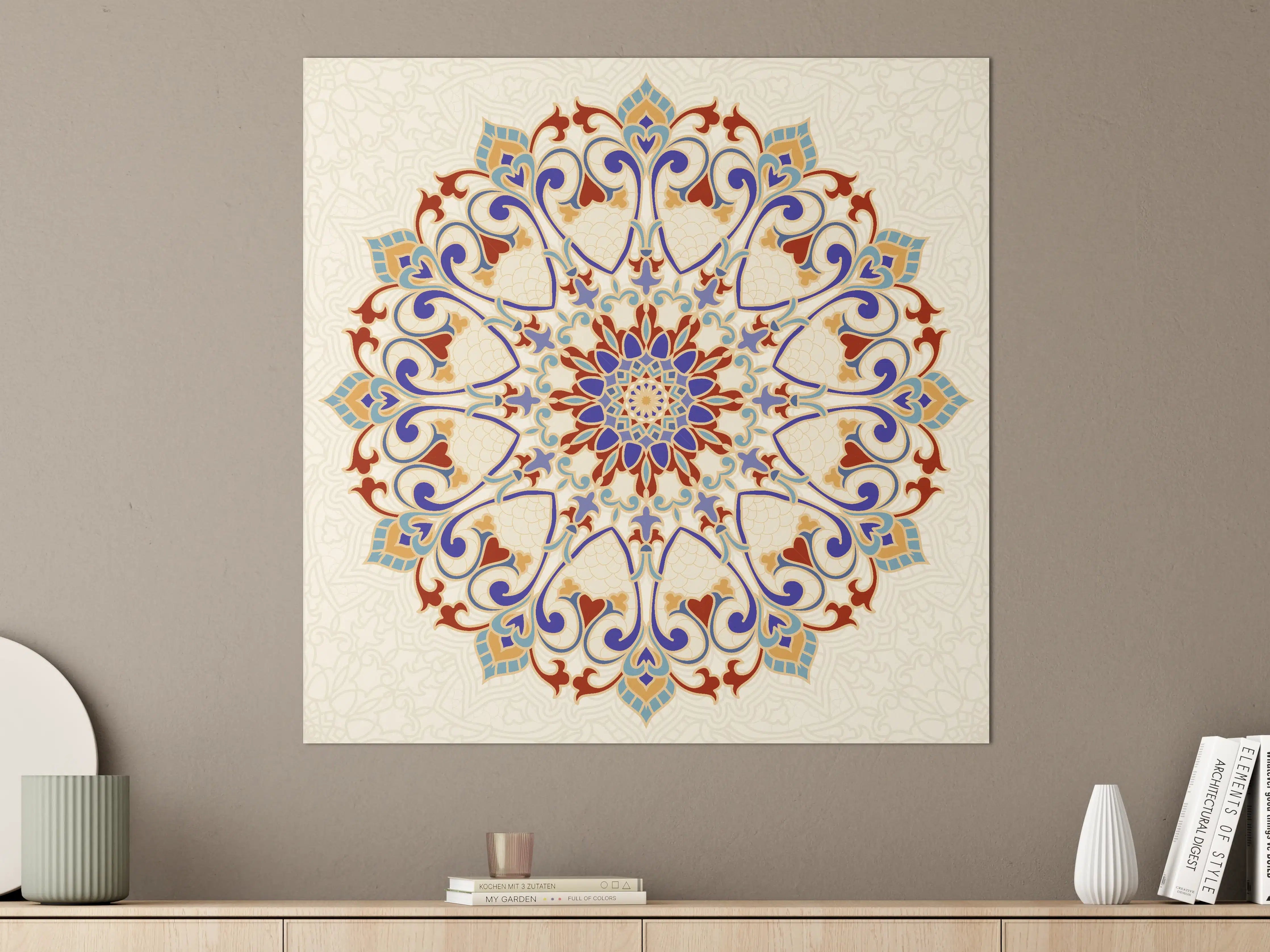 Große Wandbilder - Buntes Mosaik Mandala Kunstwerk