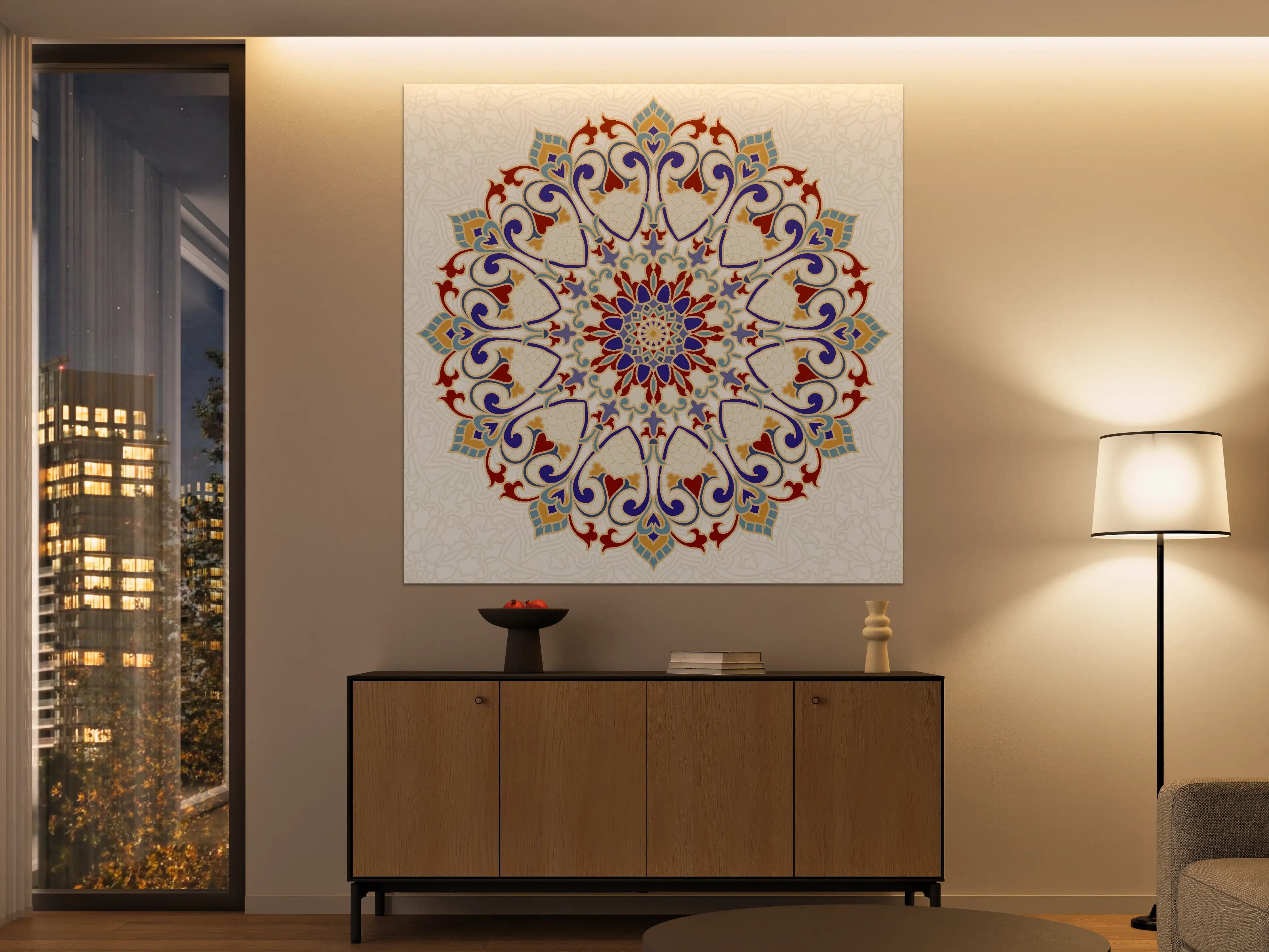 Große Wandbilder - Buntes Mosaik Mandala Kunstwerk