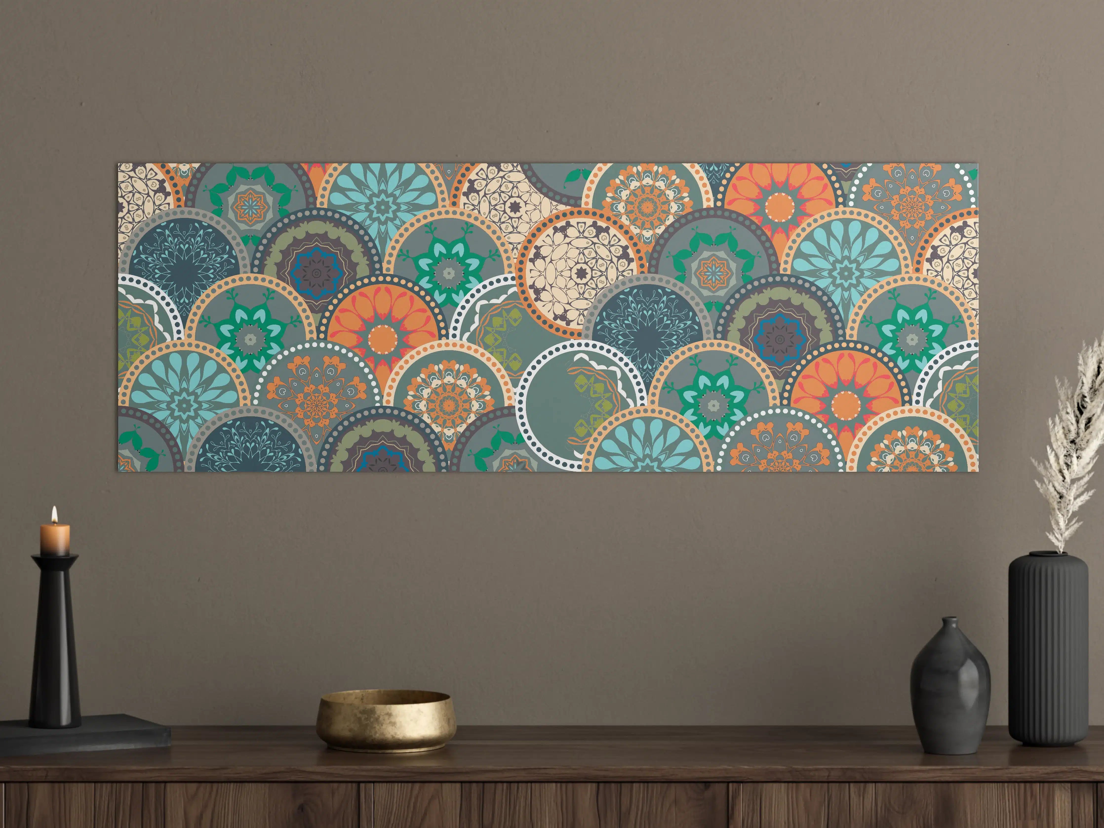 Große Wandbilder - Buntes Muster Mandala Design