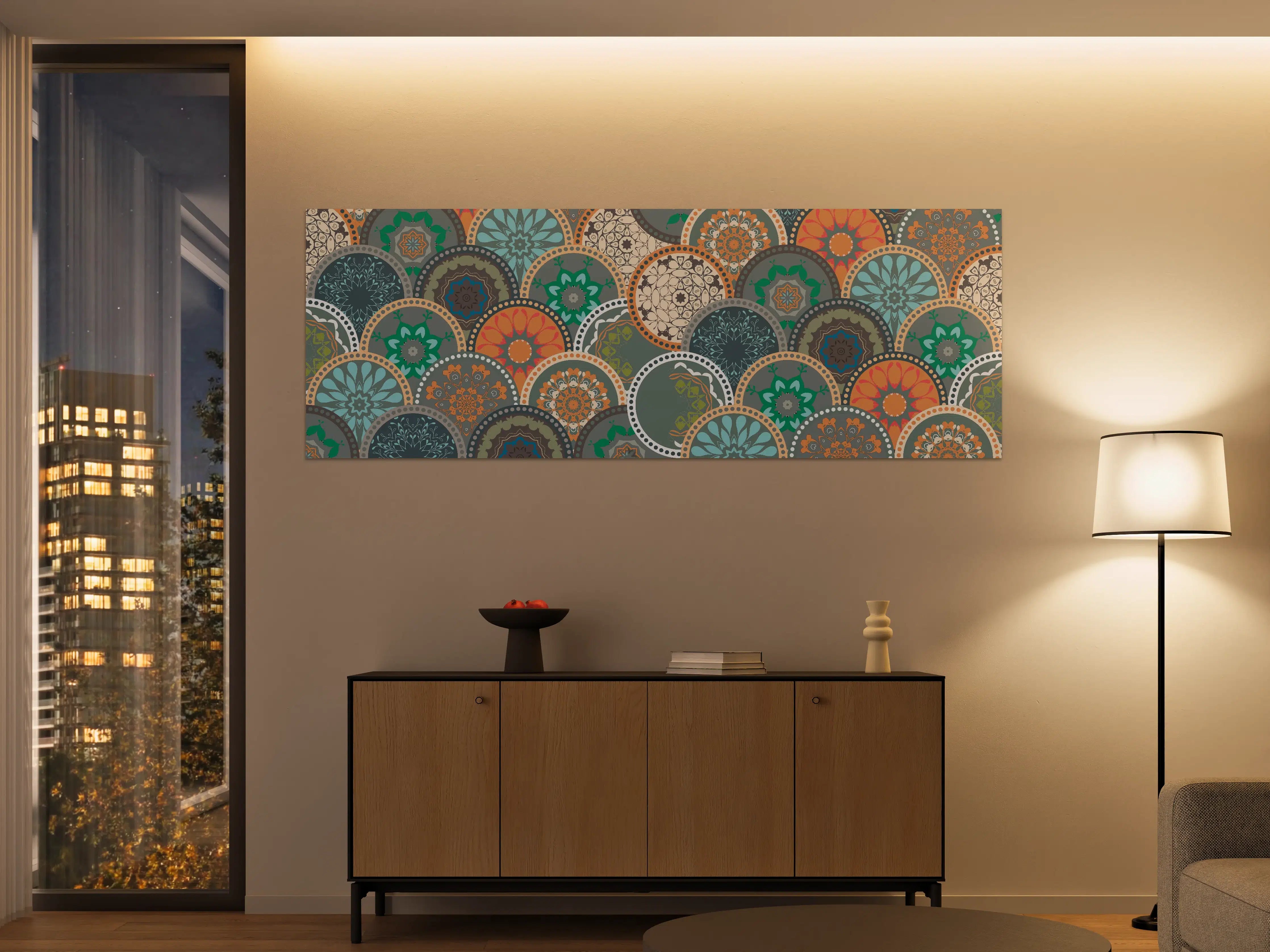 Große Wandbilder - Buntes Muster Mandala Design