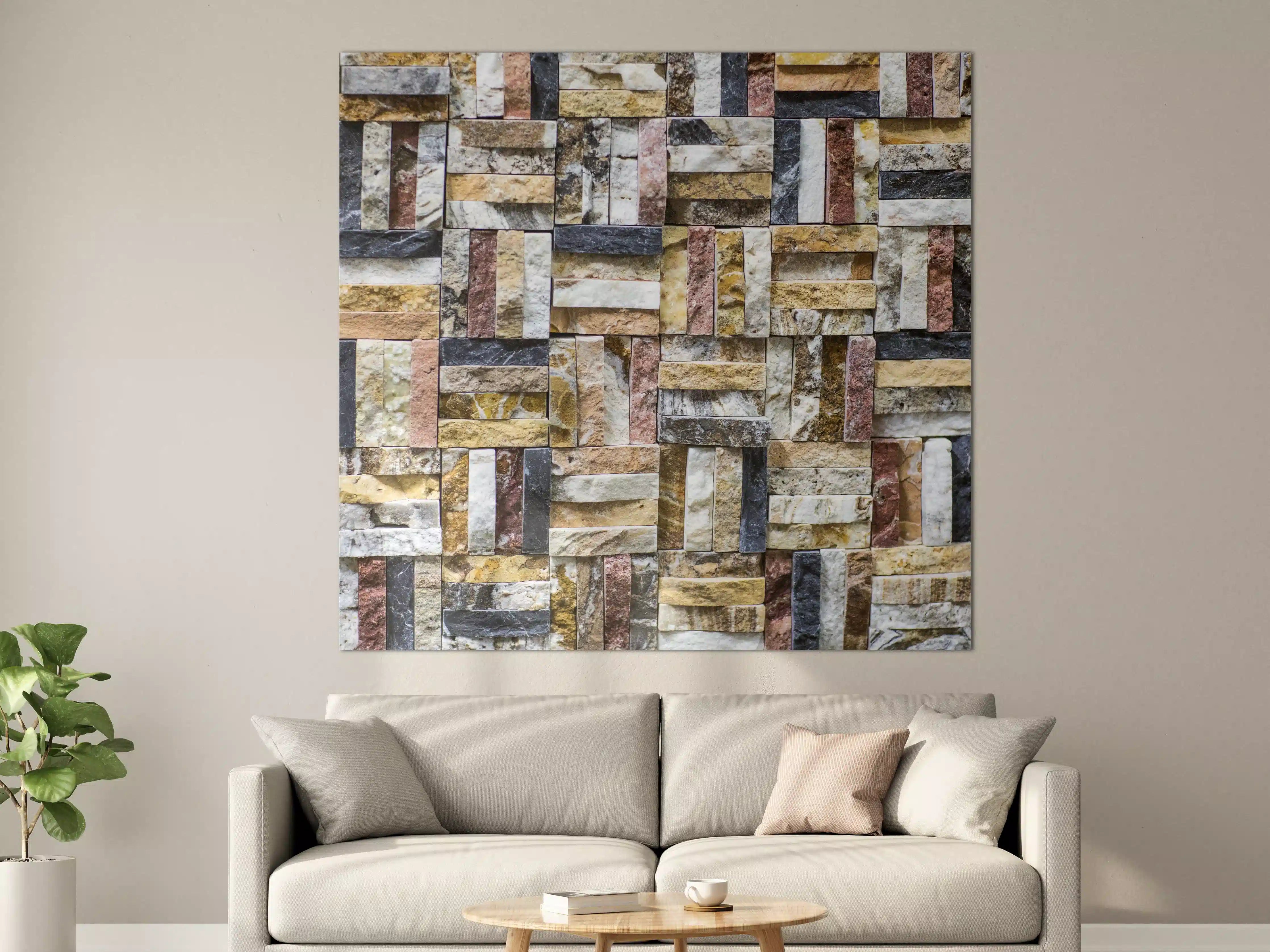 Große Wandbilder - Buntes Naturstein Mosaik