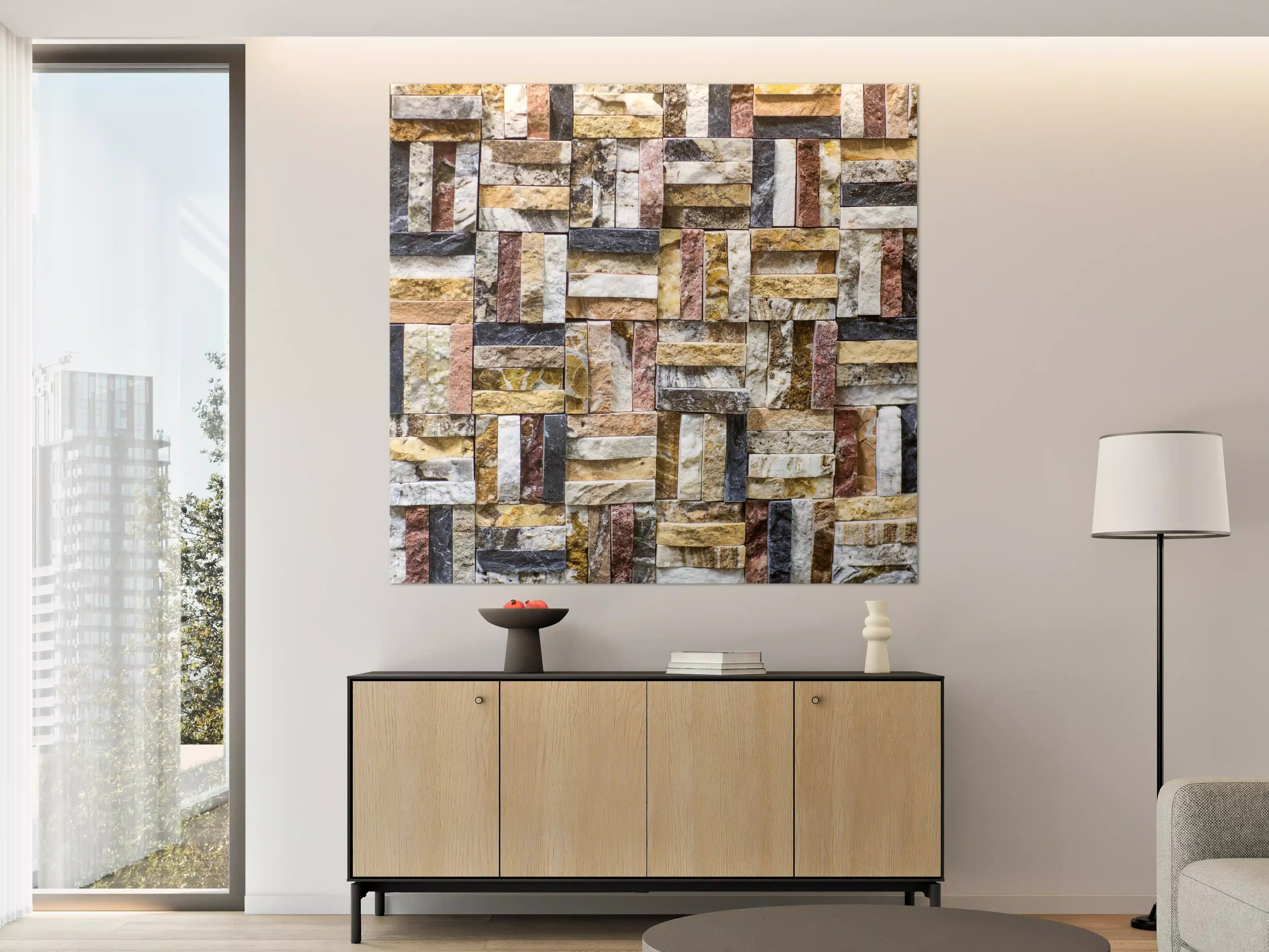 Große Wandbilder - Buntes Naturstein Mosaik
