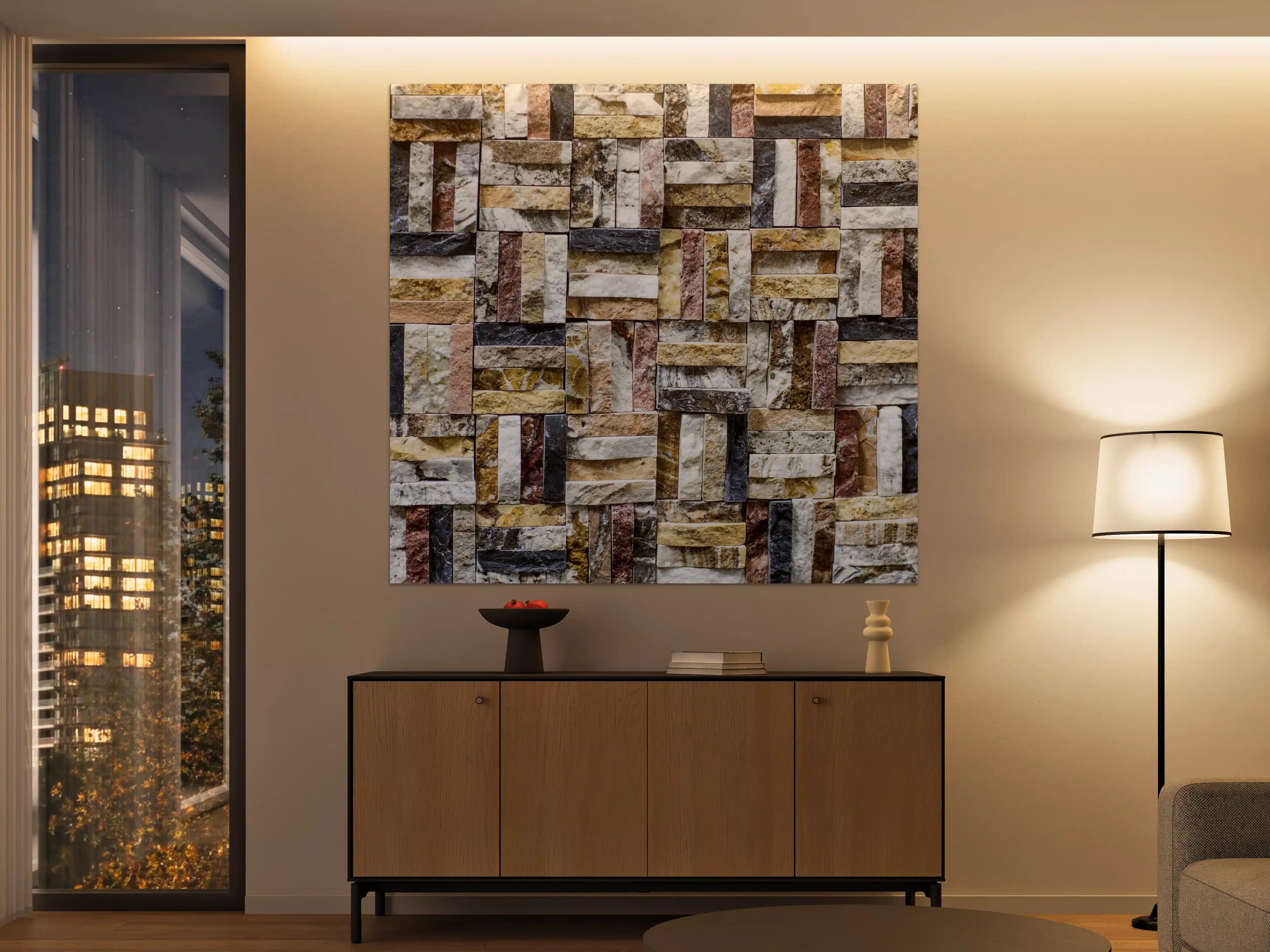 Große Wandbilder - Buntes Naturstein Mosaik
