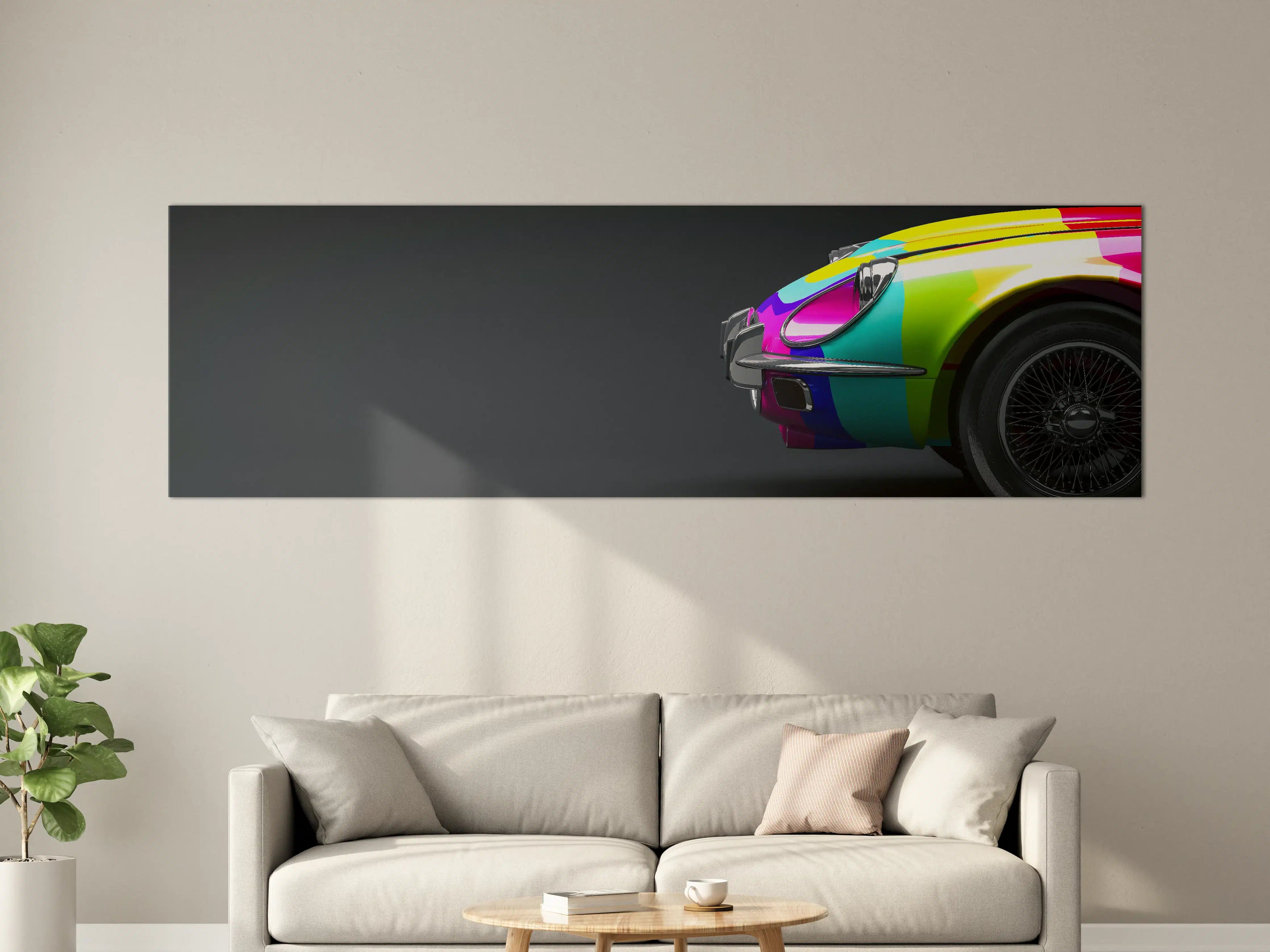 Große Wandbilder - Buntes Retro Auto 3D