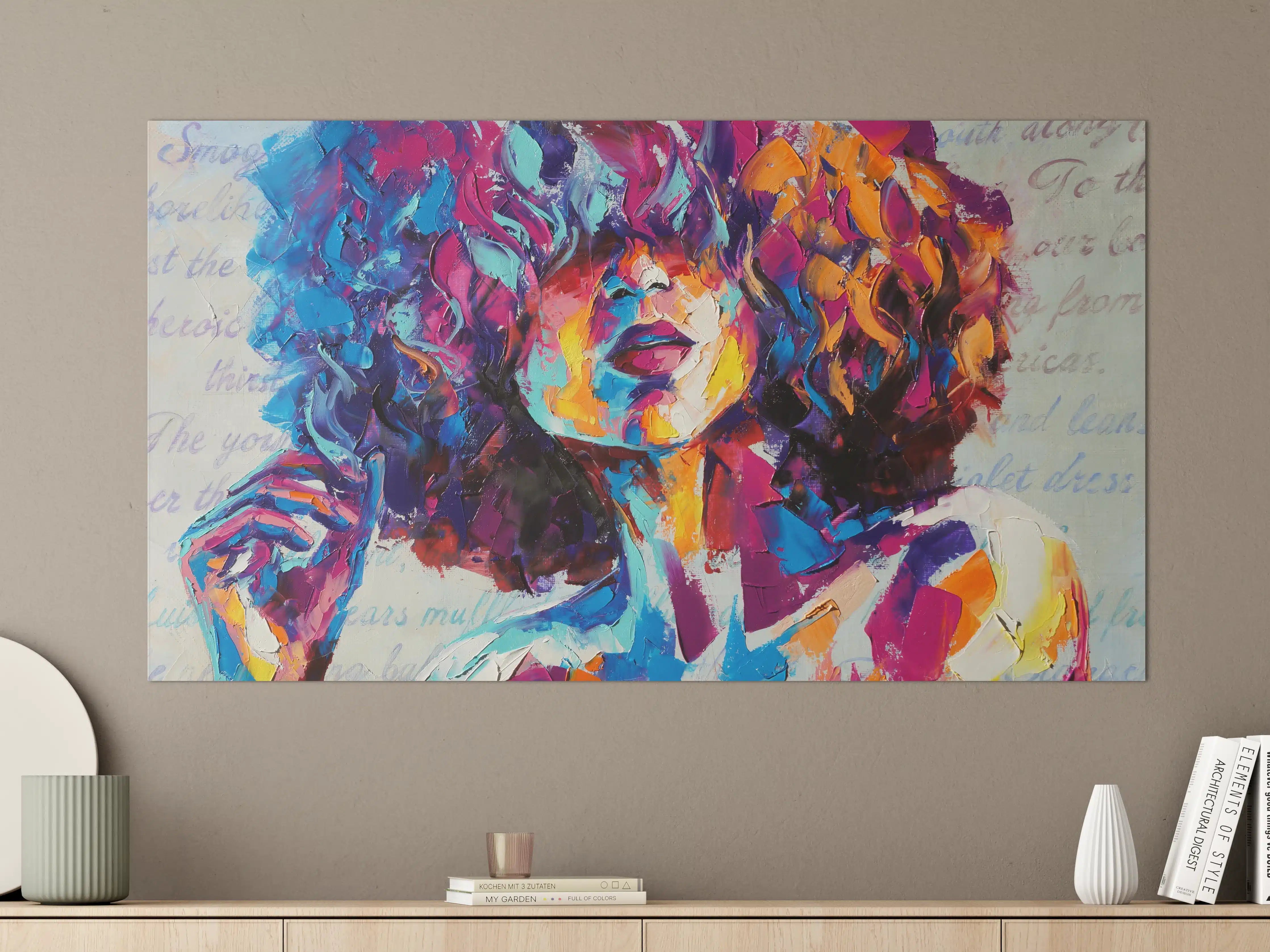 Große Wandbilder - Buntes "Louise" - Ölgemälde
