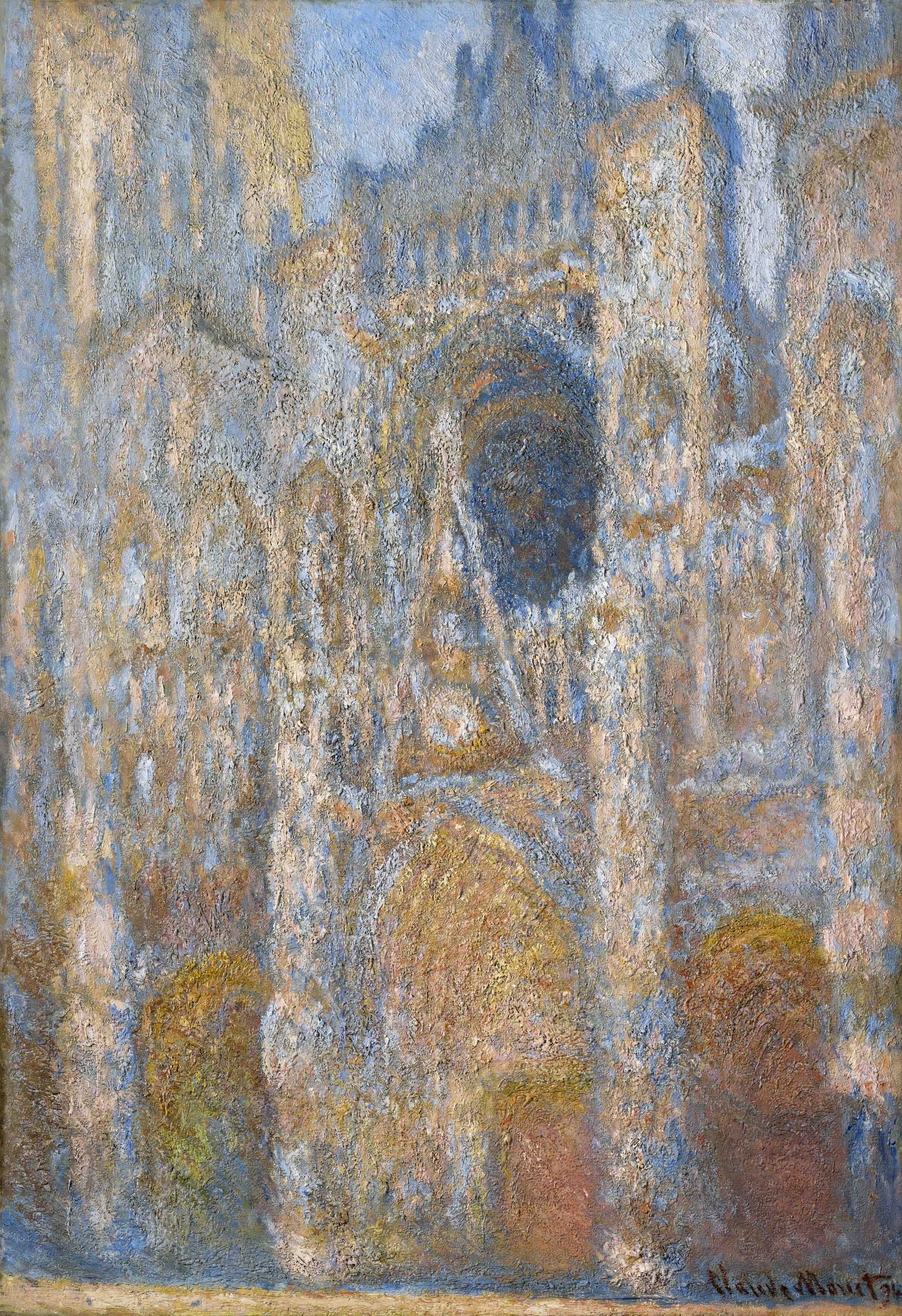 Große Wandbilder-Buntes impressionistisches Stadtbild, blaue und gelbe Töne