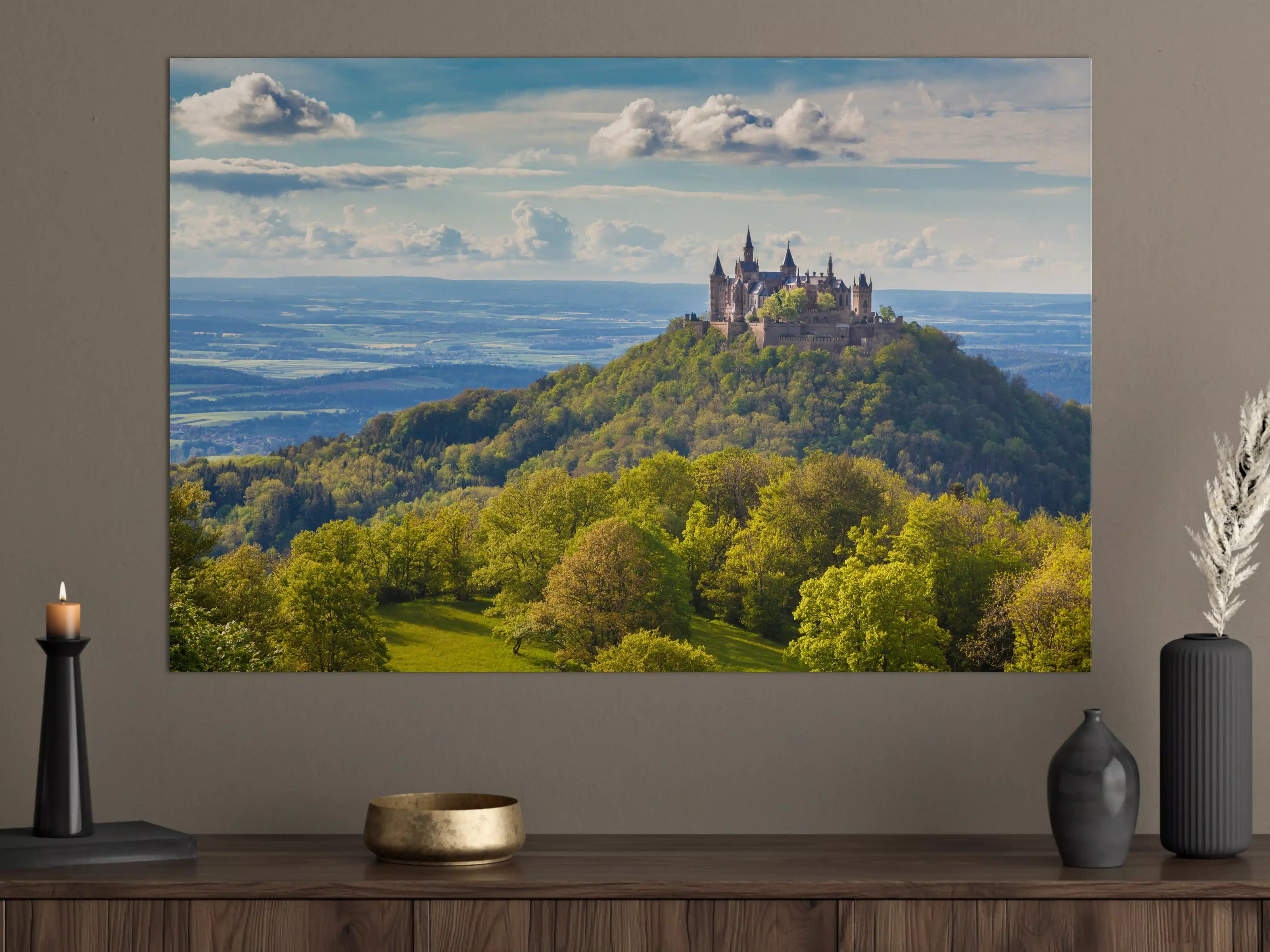 Große Wandbilder - Burg Hohenzollern mit gelblichen Wald