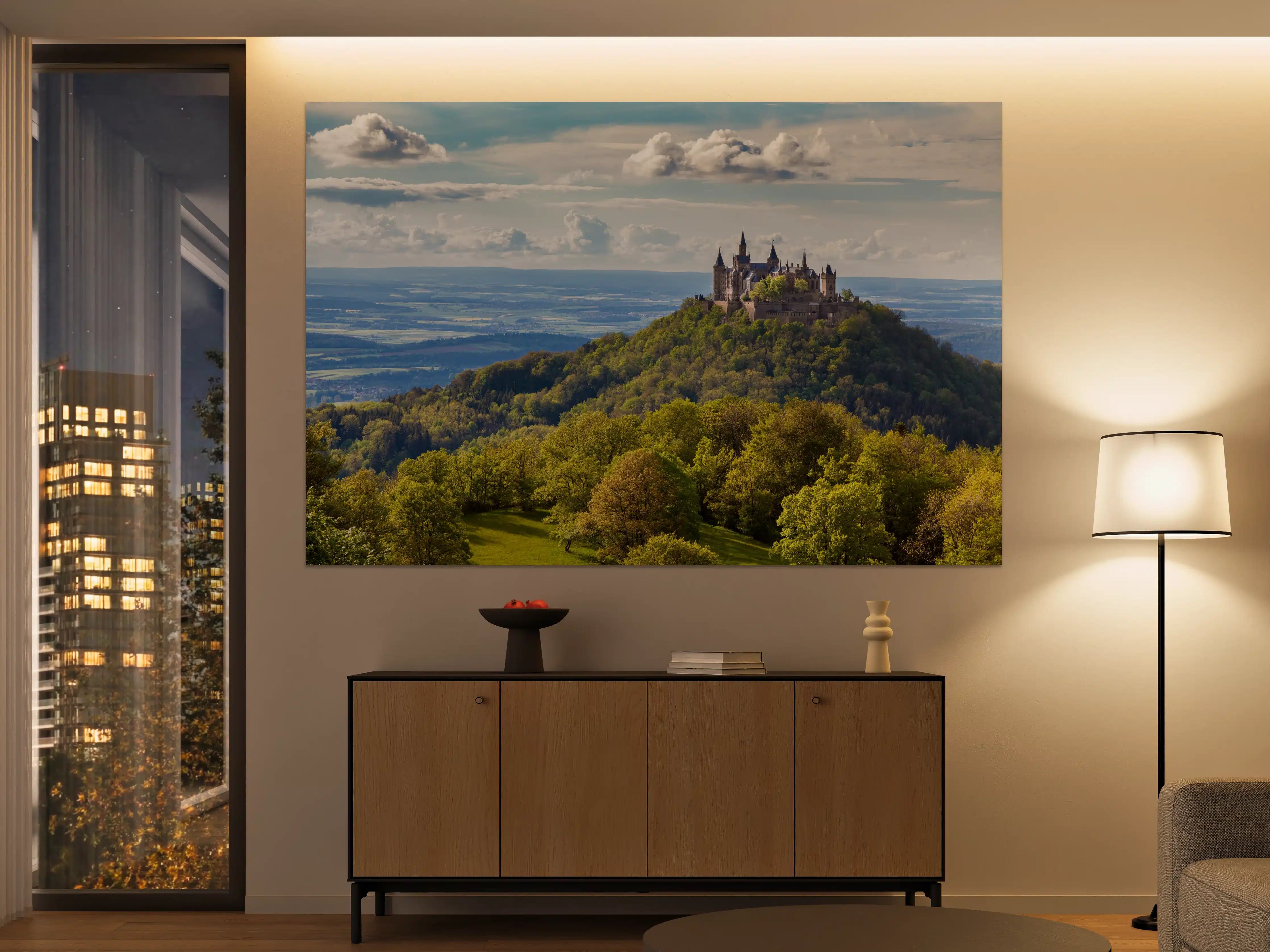 Große Wandbilder - Burg Hohenzollern mit gelblichen Wald