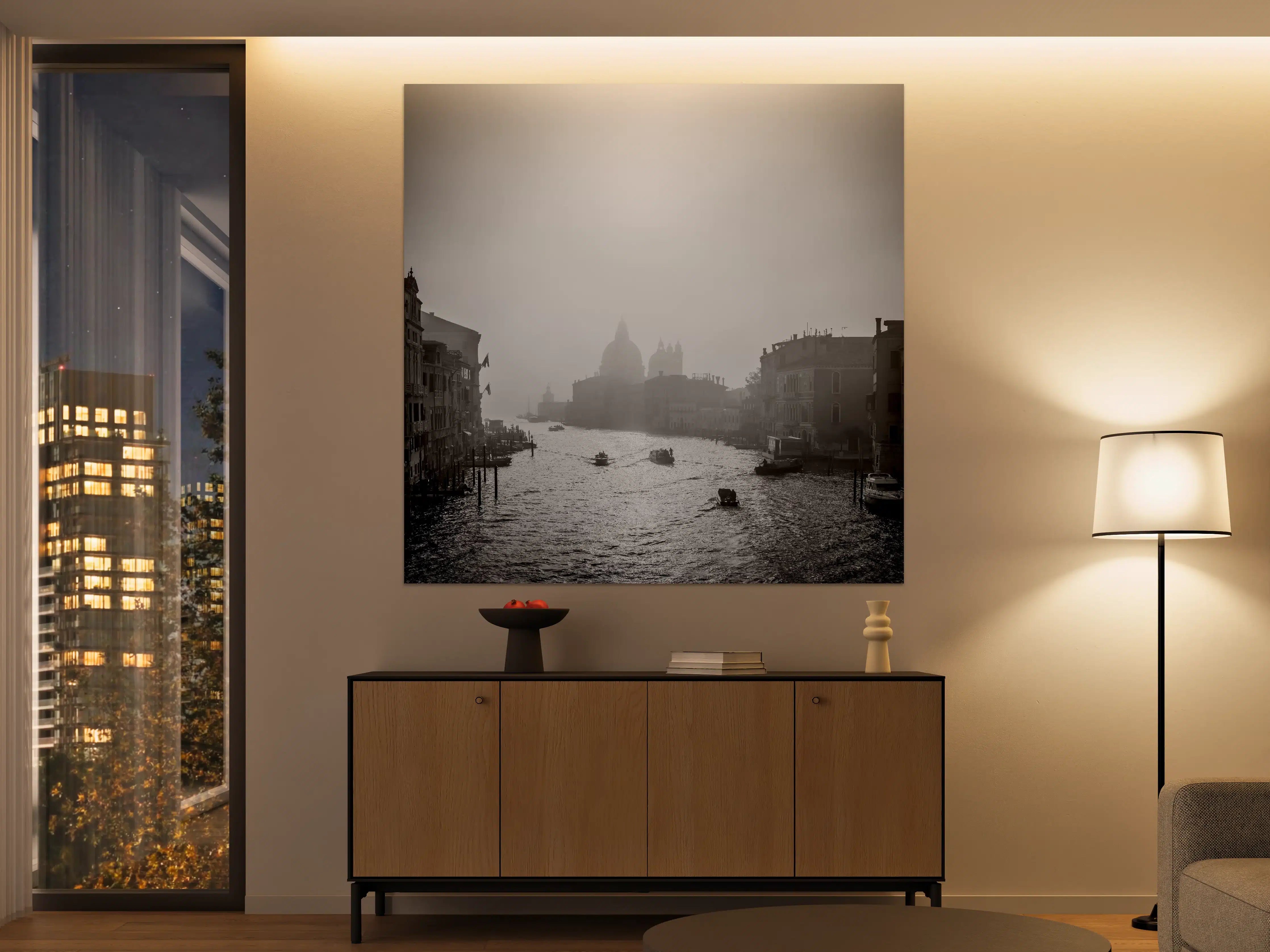 Große Wandbilder - Canal Grande in Schwarz-weiß