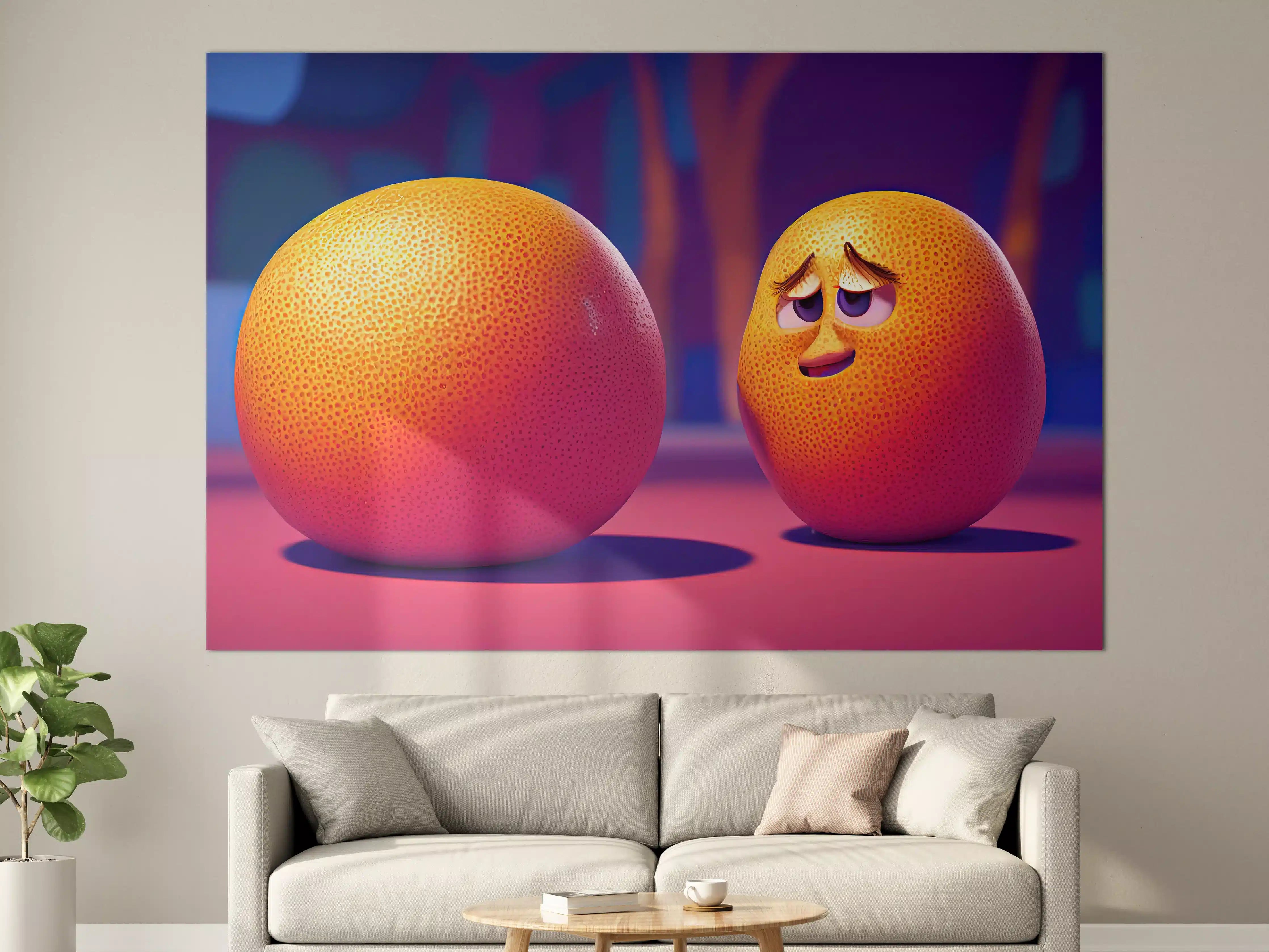 Große Wandbilder - Cartoon Orangen