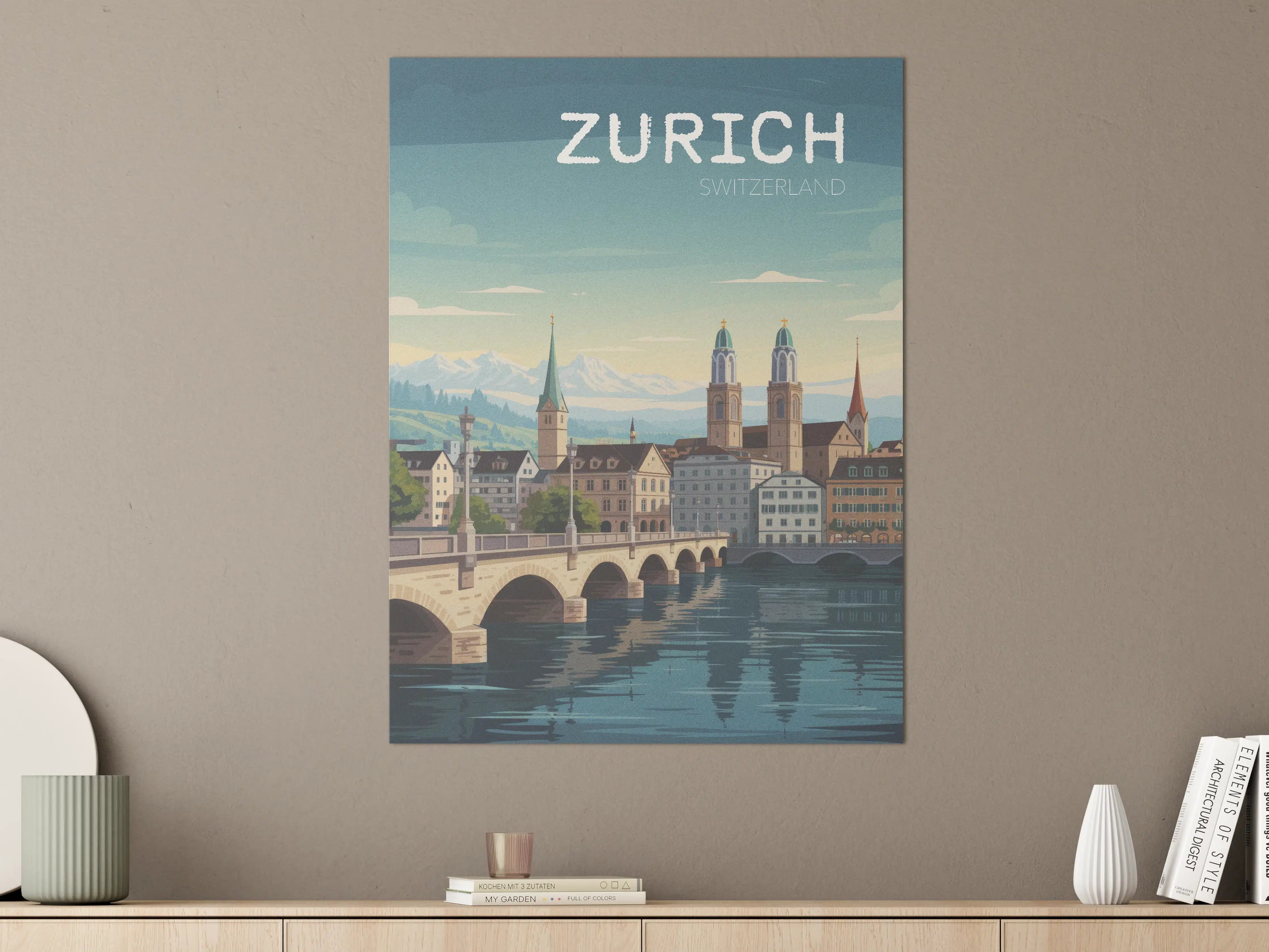 Große Wandbilder - Charmante Ansicht von Zürich bei Sonnenaufgang