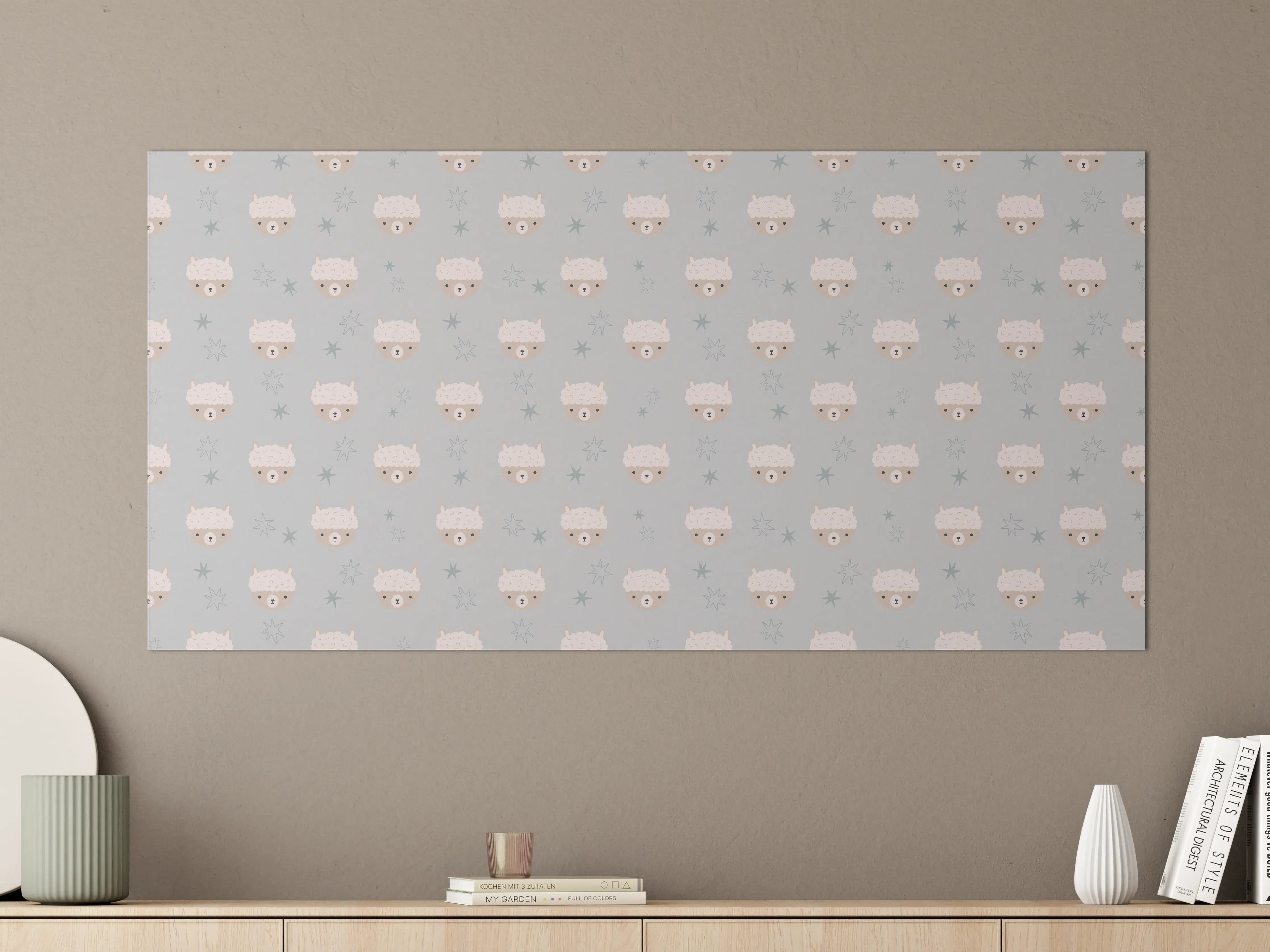Große Wandbilder - Charmante Katzen mit Blumenmuster
