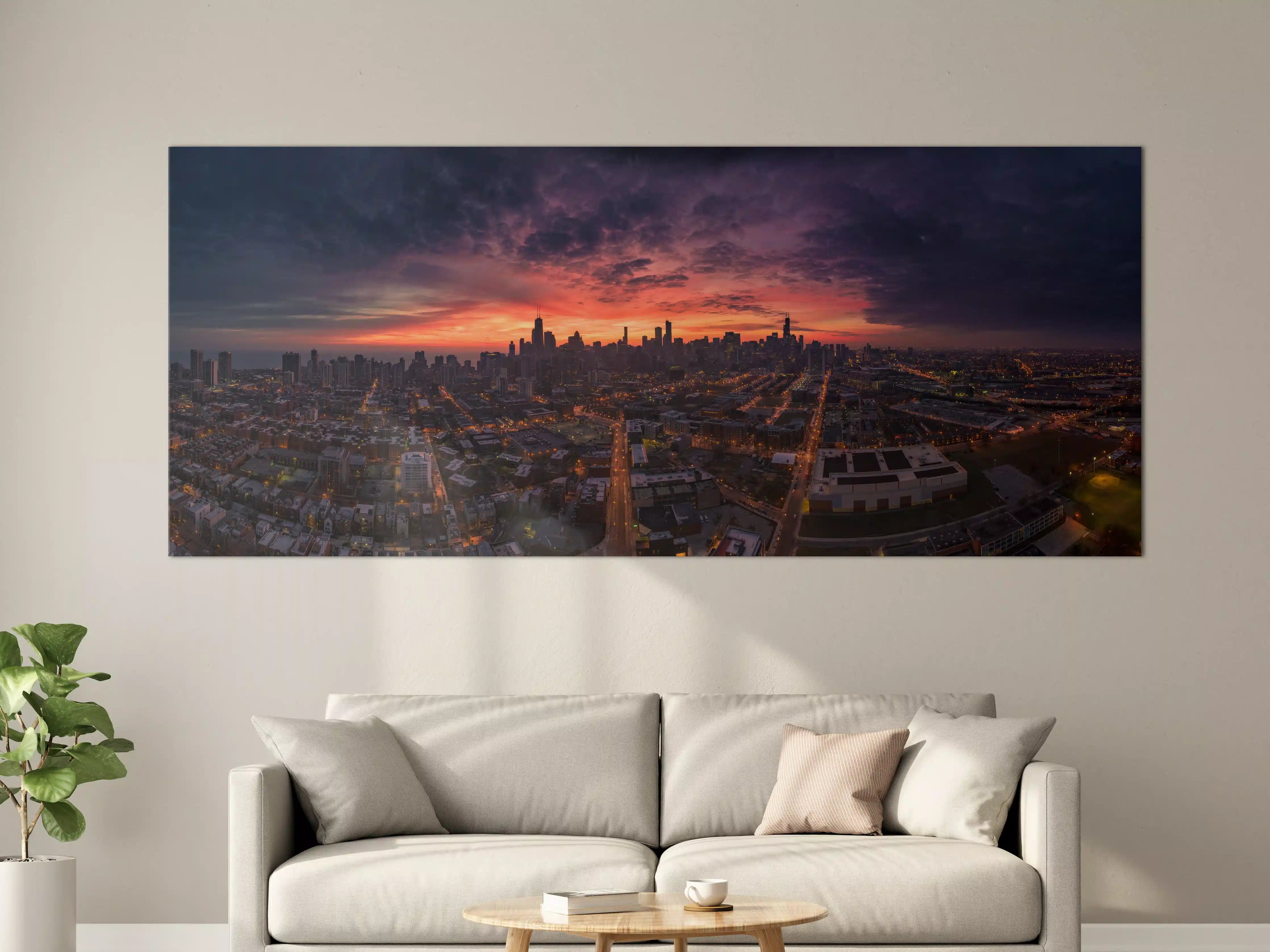 Große Wandbilder - Chicago Luftbildpanorama von Westen
