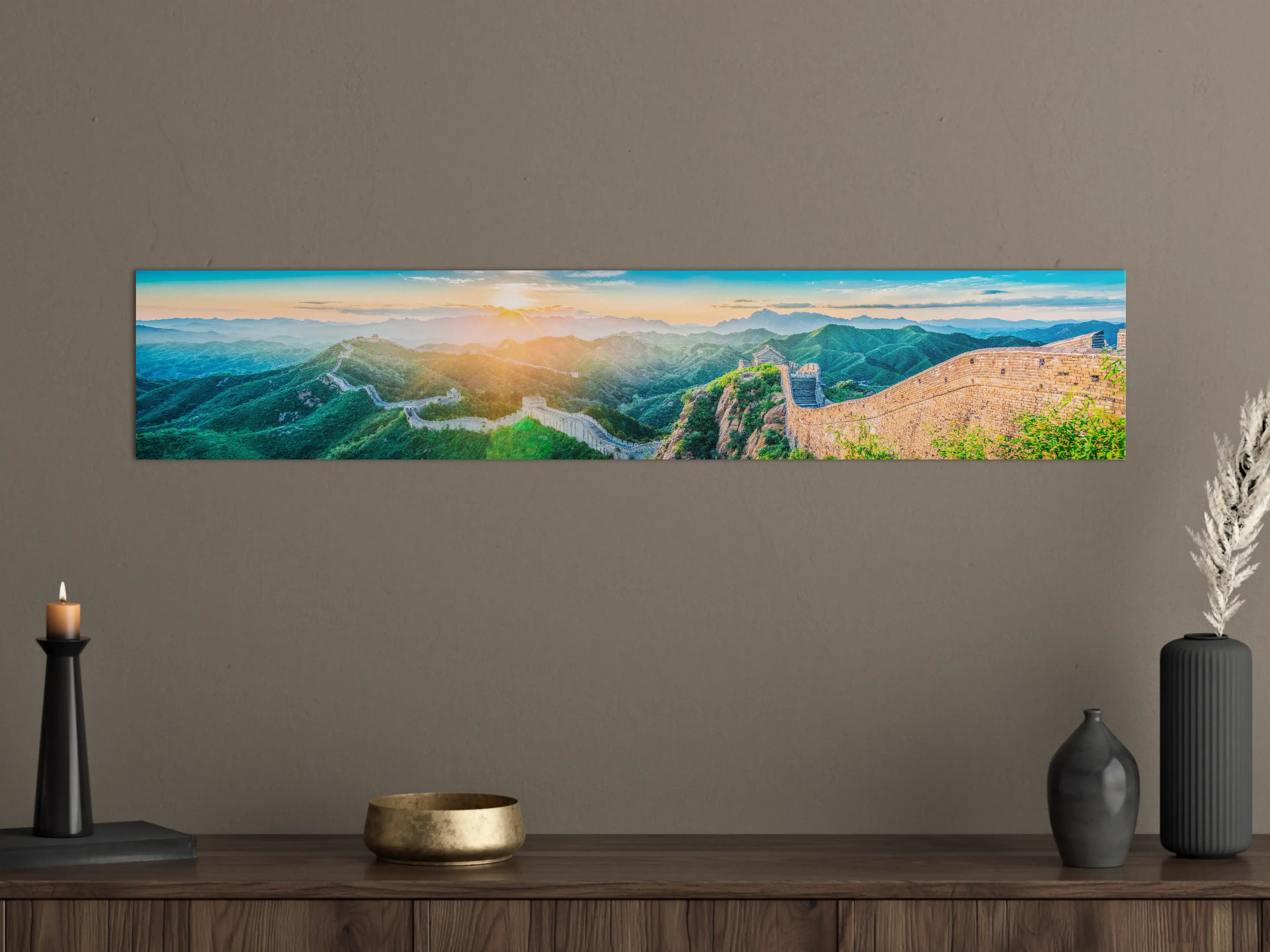 Große Wandbilder - Chinesische Mauer Panorama Sonnenaufgang