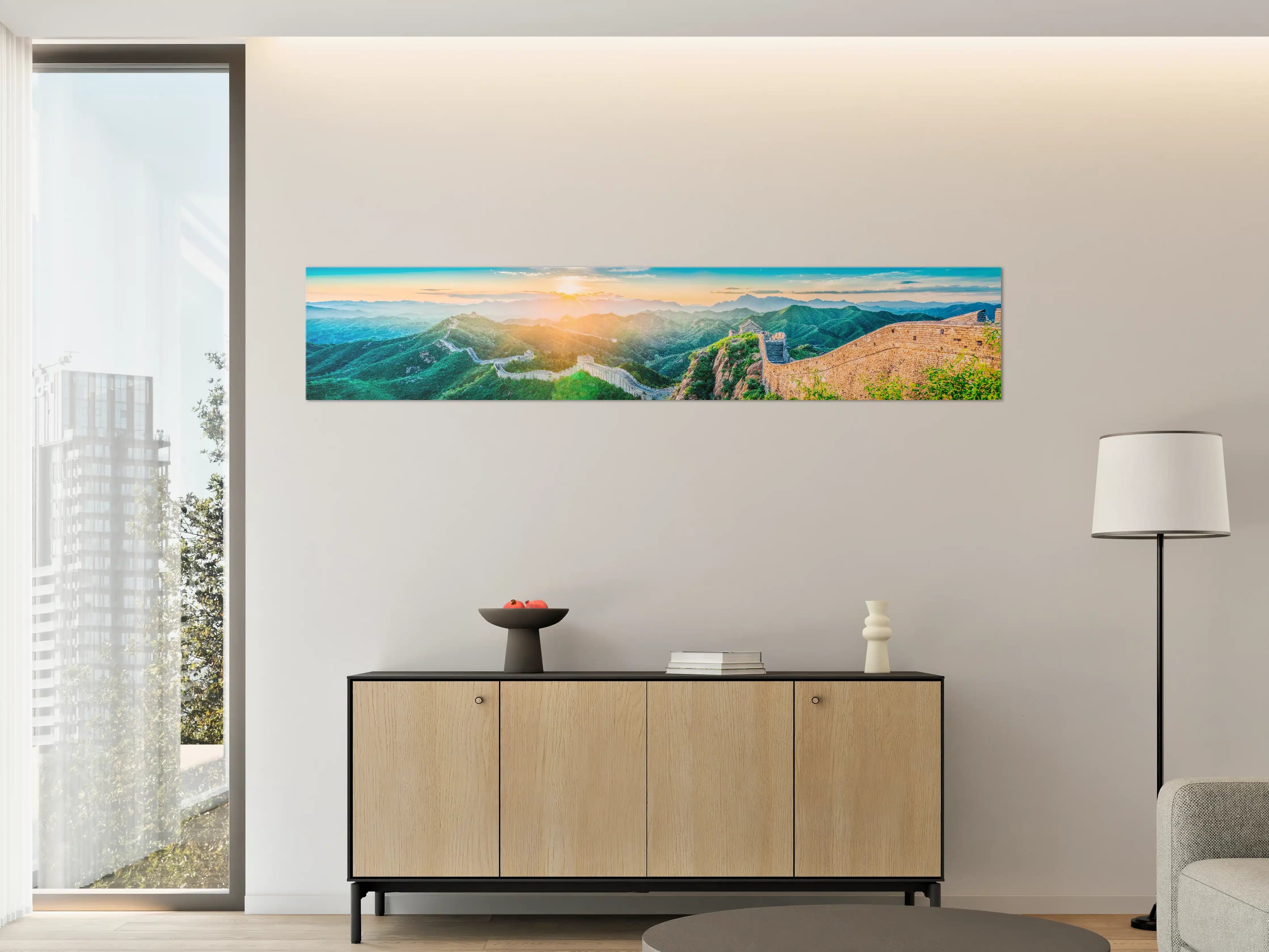 Große Wandbilder - Chinesische Mauer Panorama Sonnenaufgang