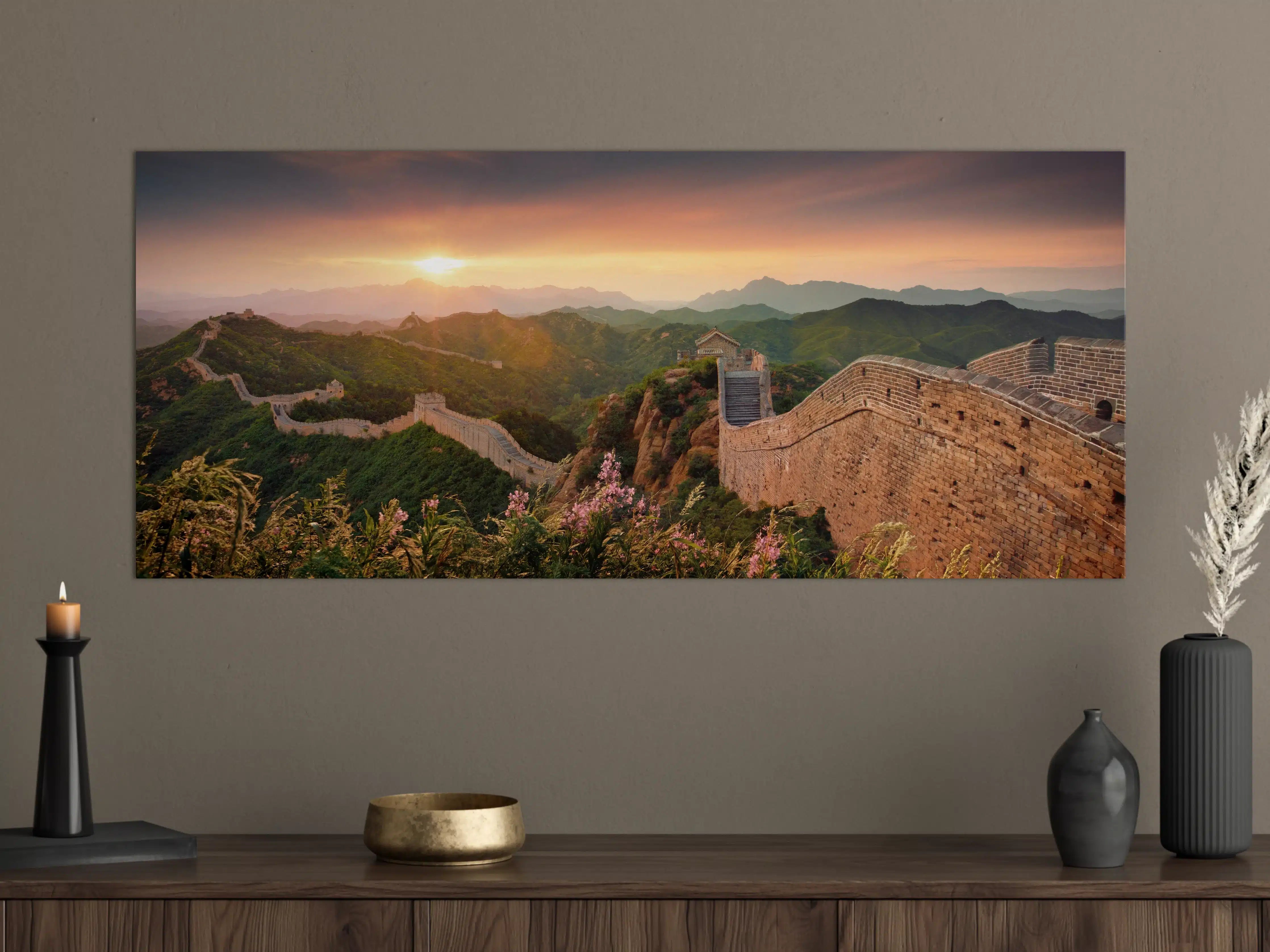 Große Wandbilder - Chinesische Mauer bei Sonnenuntergang