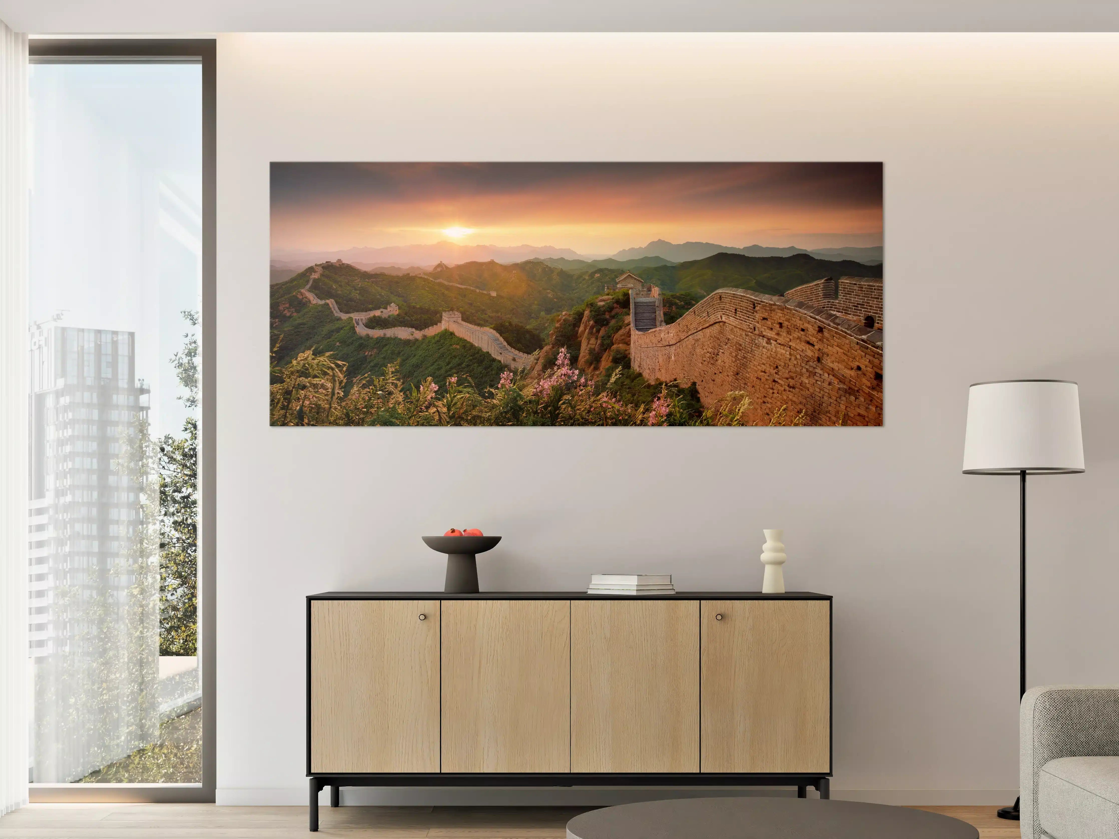 Große Wandbilder - Chinesische Mauer bei Sonnenuntergang