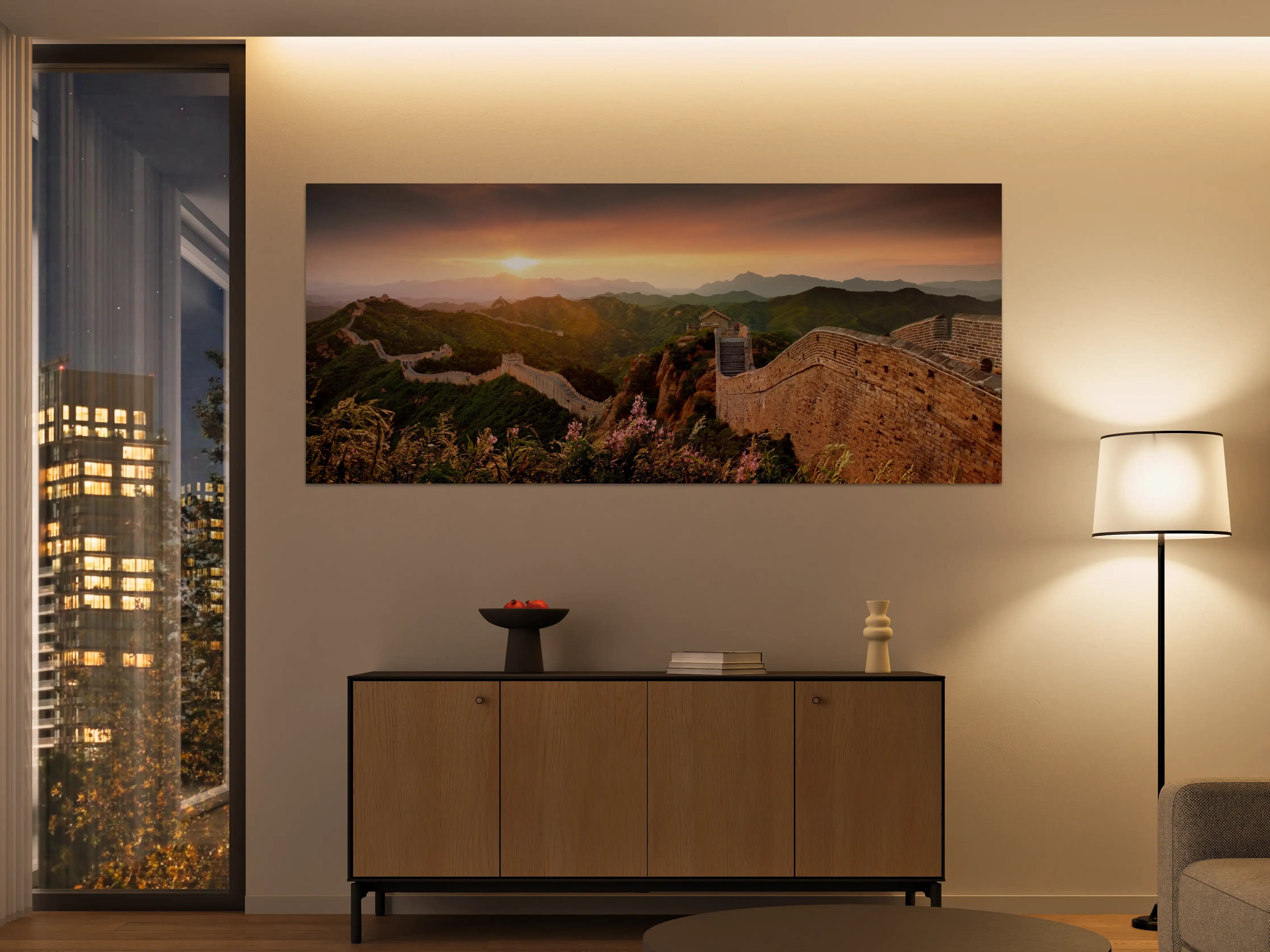 Große Wandbilder - Chinesische Mauer bei Sonnenuntergang