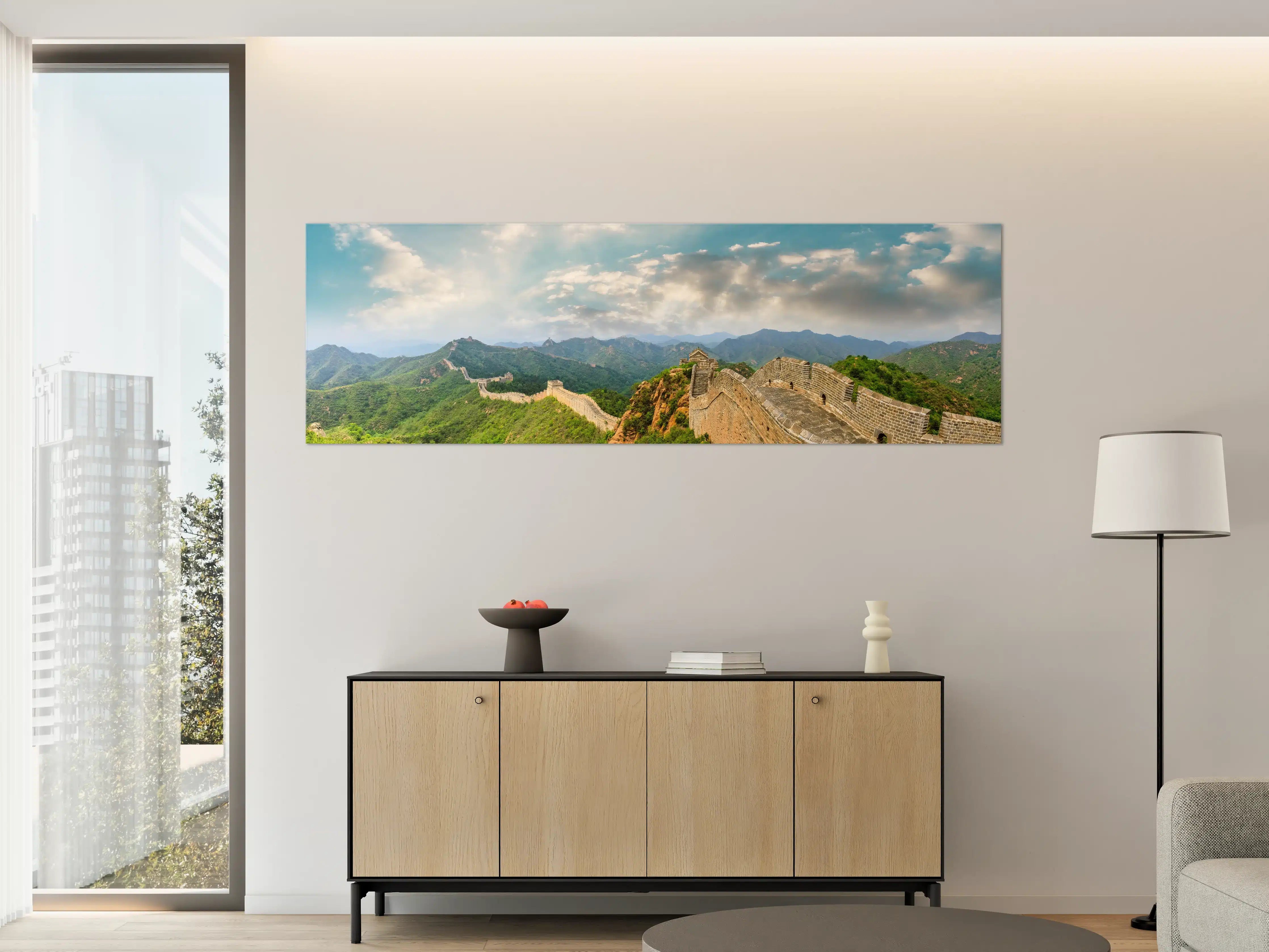 Große Wandbilder - Chinesische Mauer im Farbenspiel von Himmel und Natur