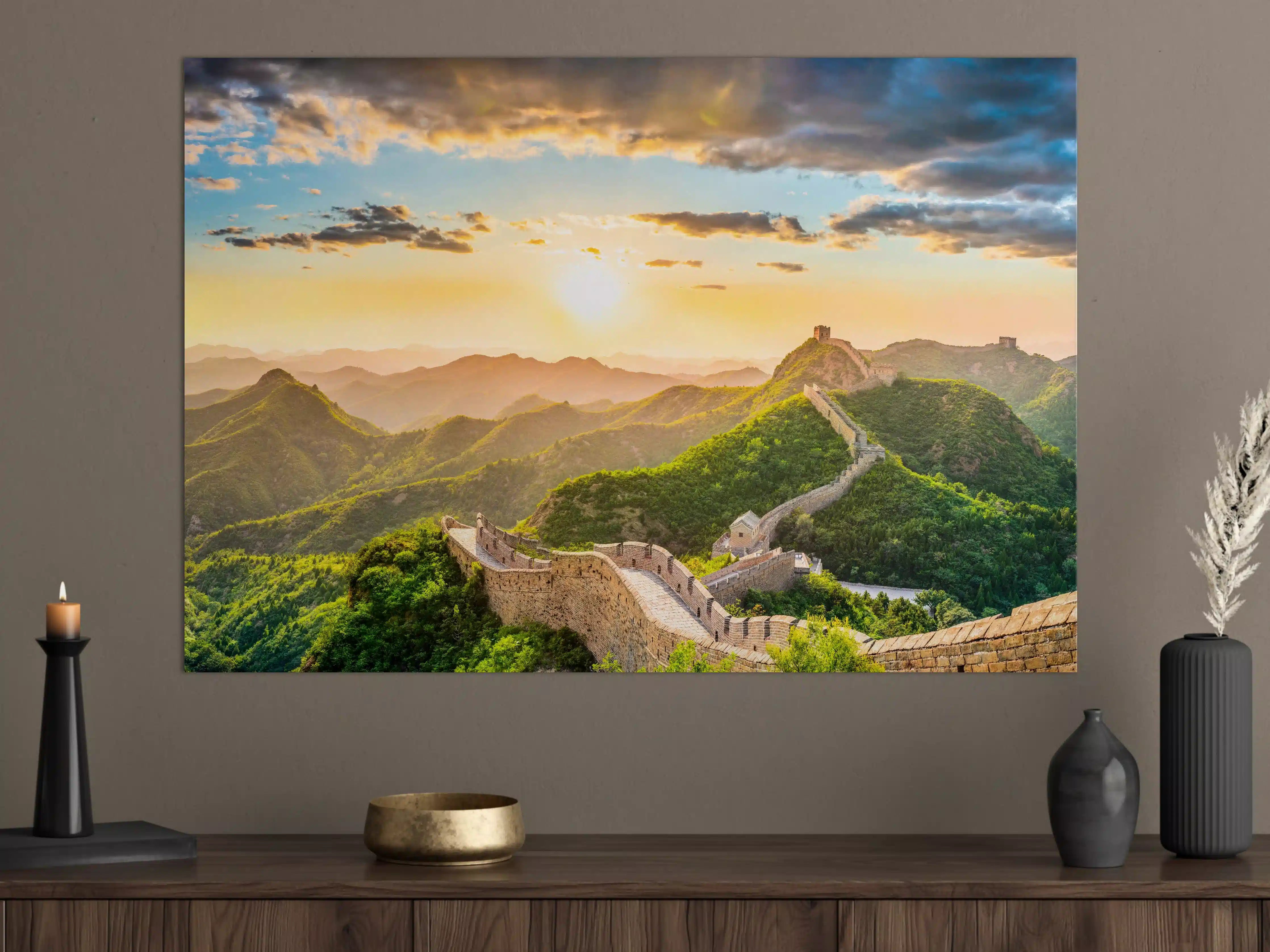 Große Wandbilder - Chinesische Mauer im Sonnenuntergang