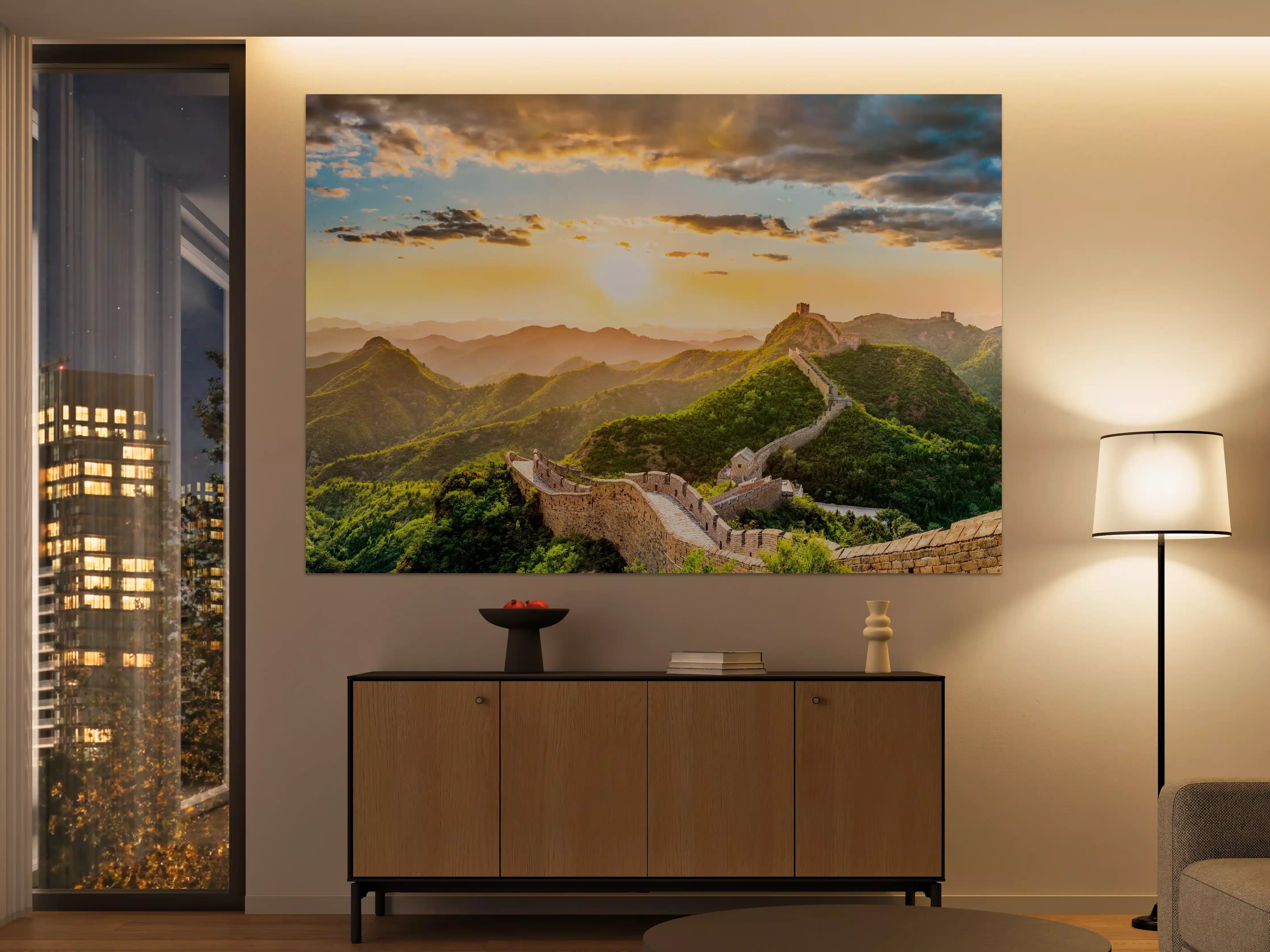 Große Wandbilder - Chinesische Mauer im Sonnenuntergang