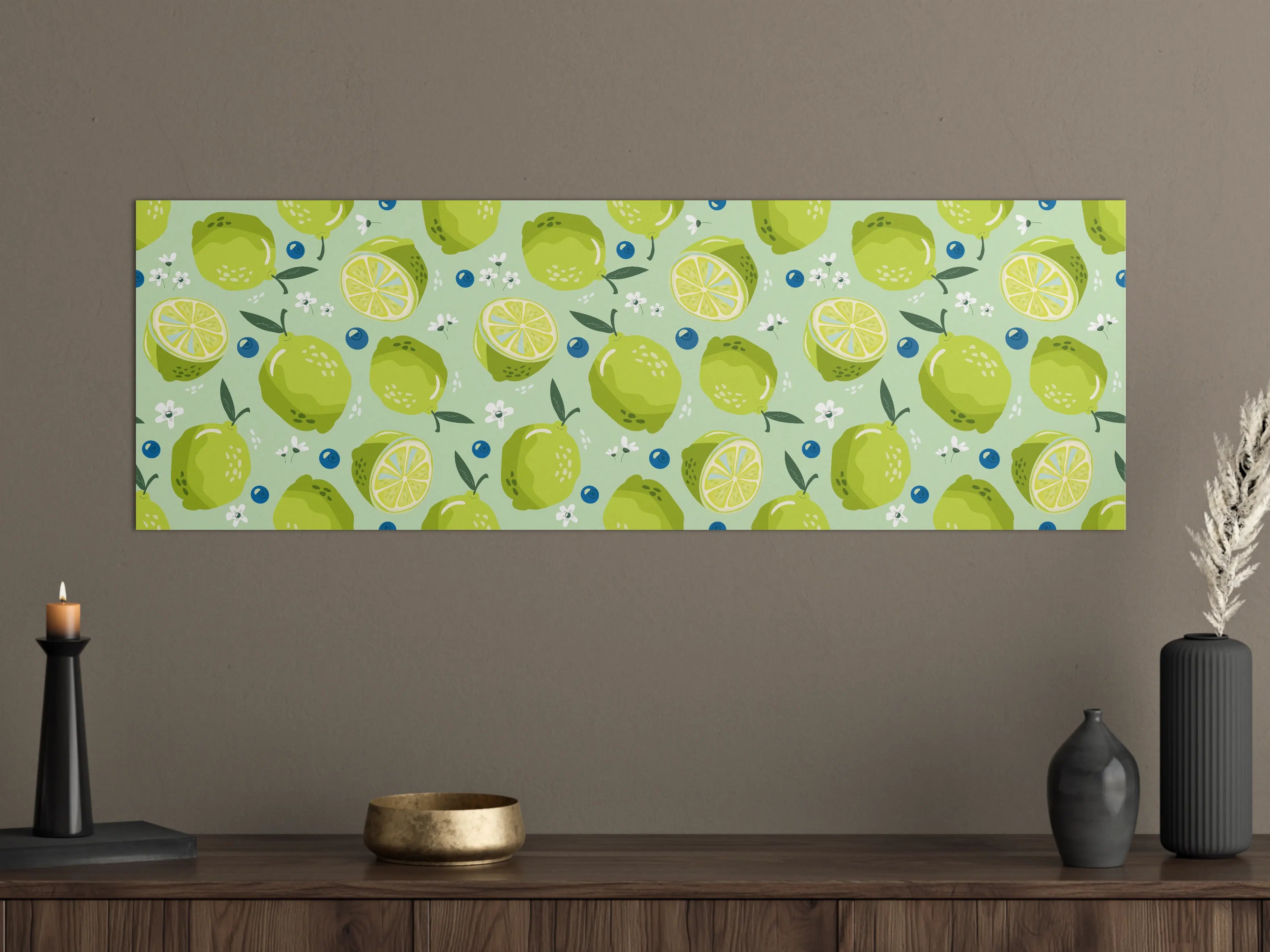 Große Wandbilder - Citrus-Limetten-Muster