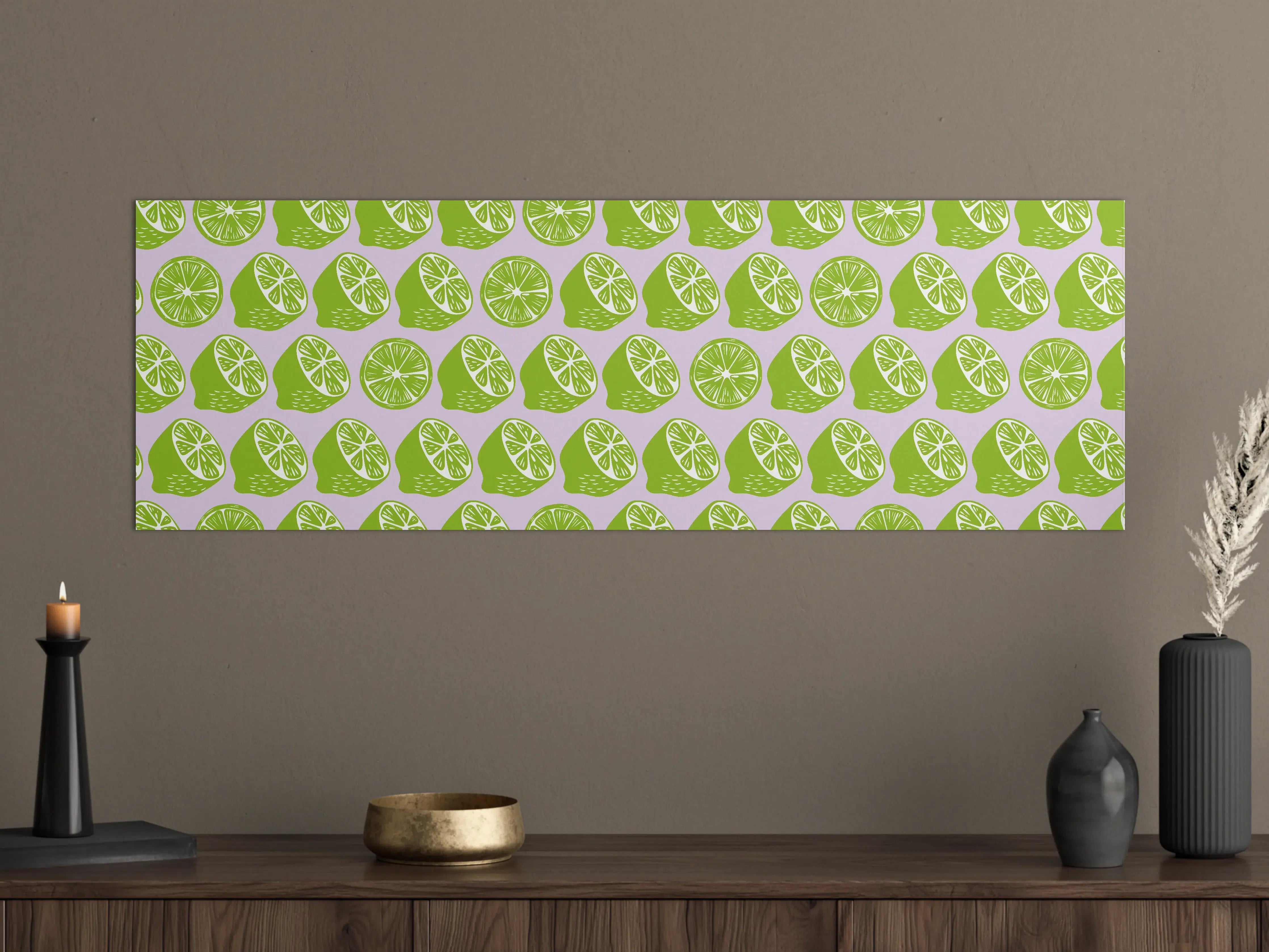 Große Wandbilder - Citrus-Limetten-Muster Grün