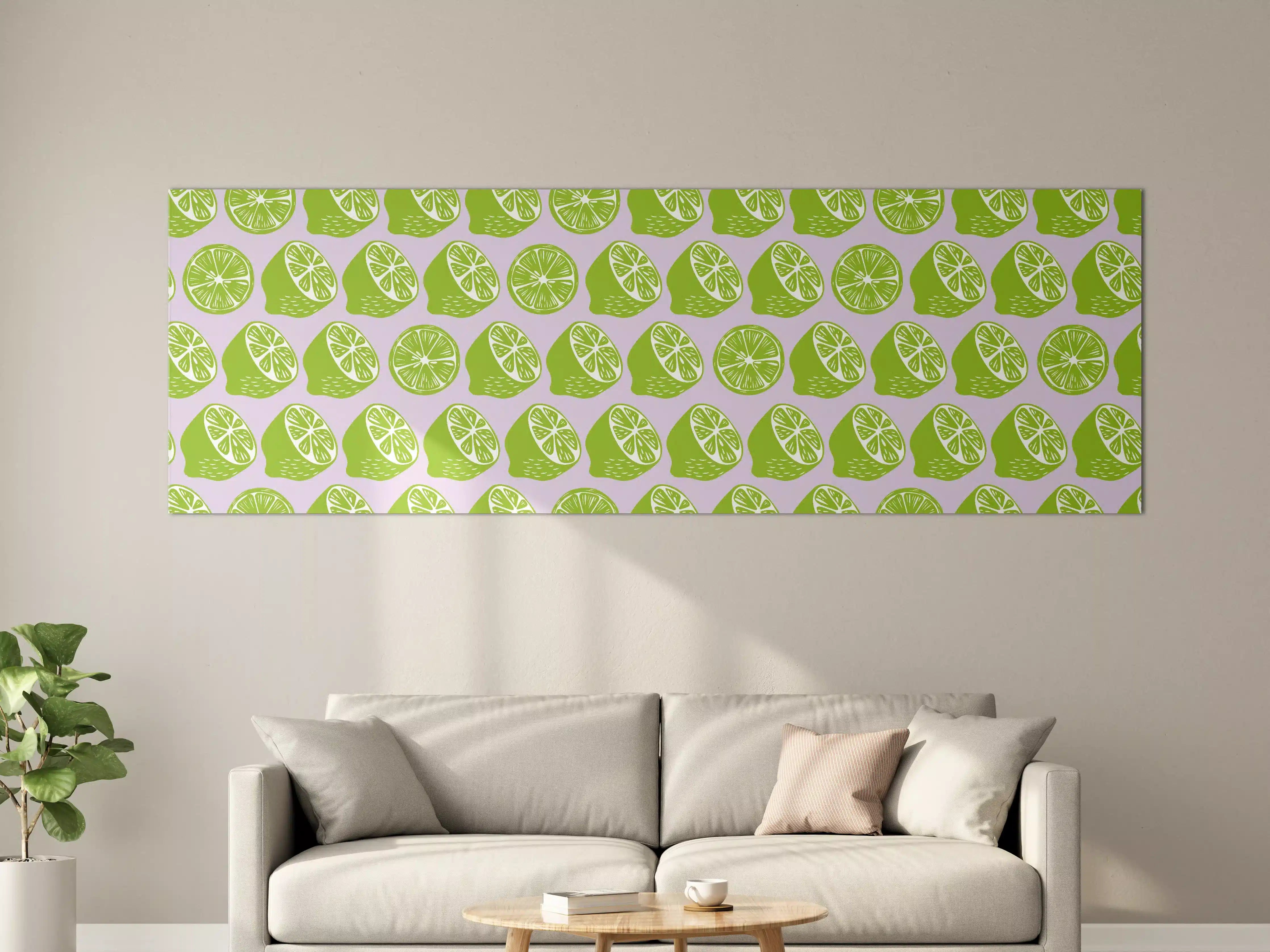 Große Wandbilder - Citrus-Limetten-Muster Grün