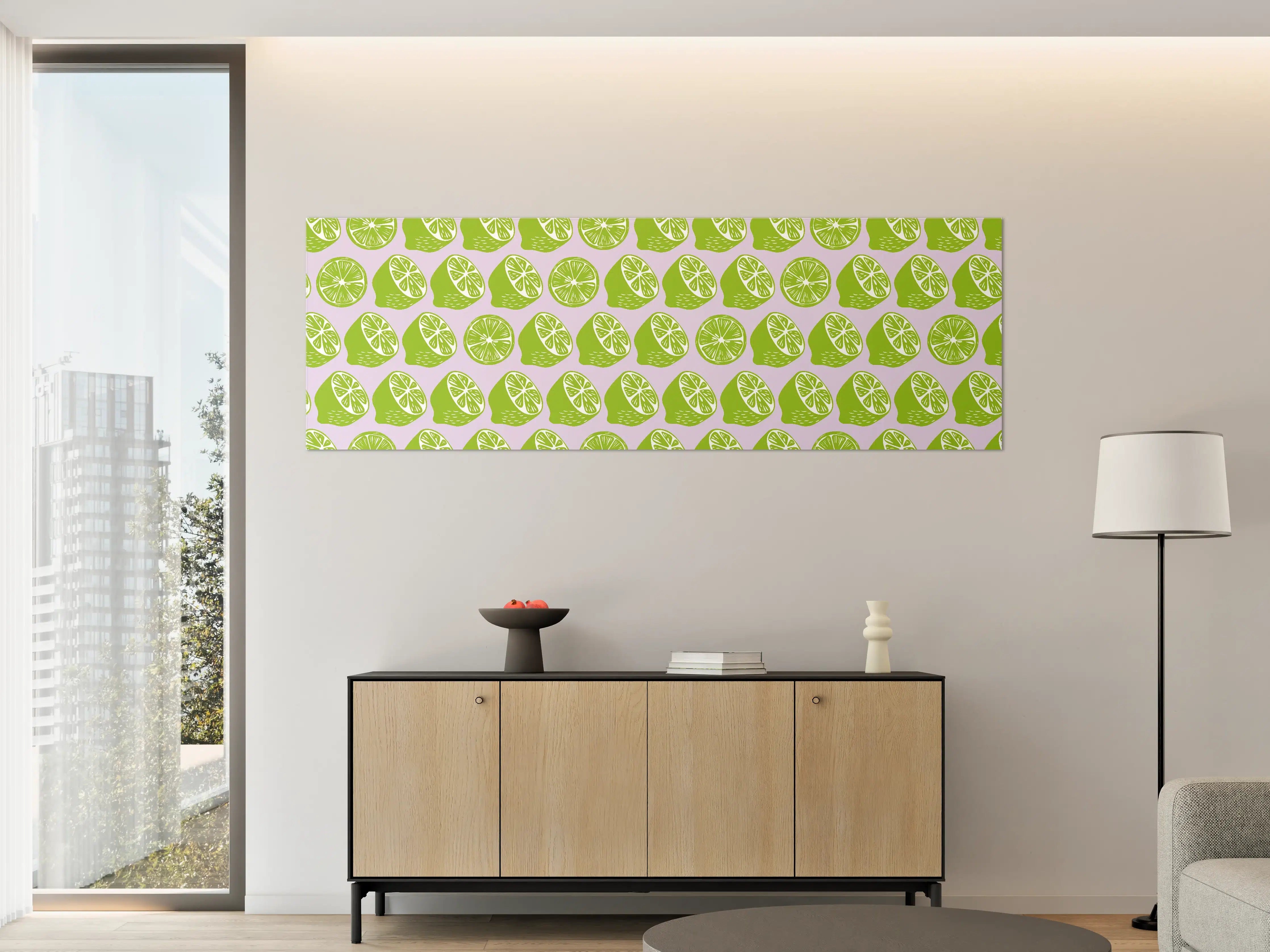 Große Wandbilder - Citrus-Limetten-Muster Grün