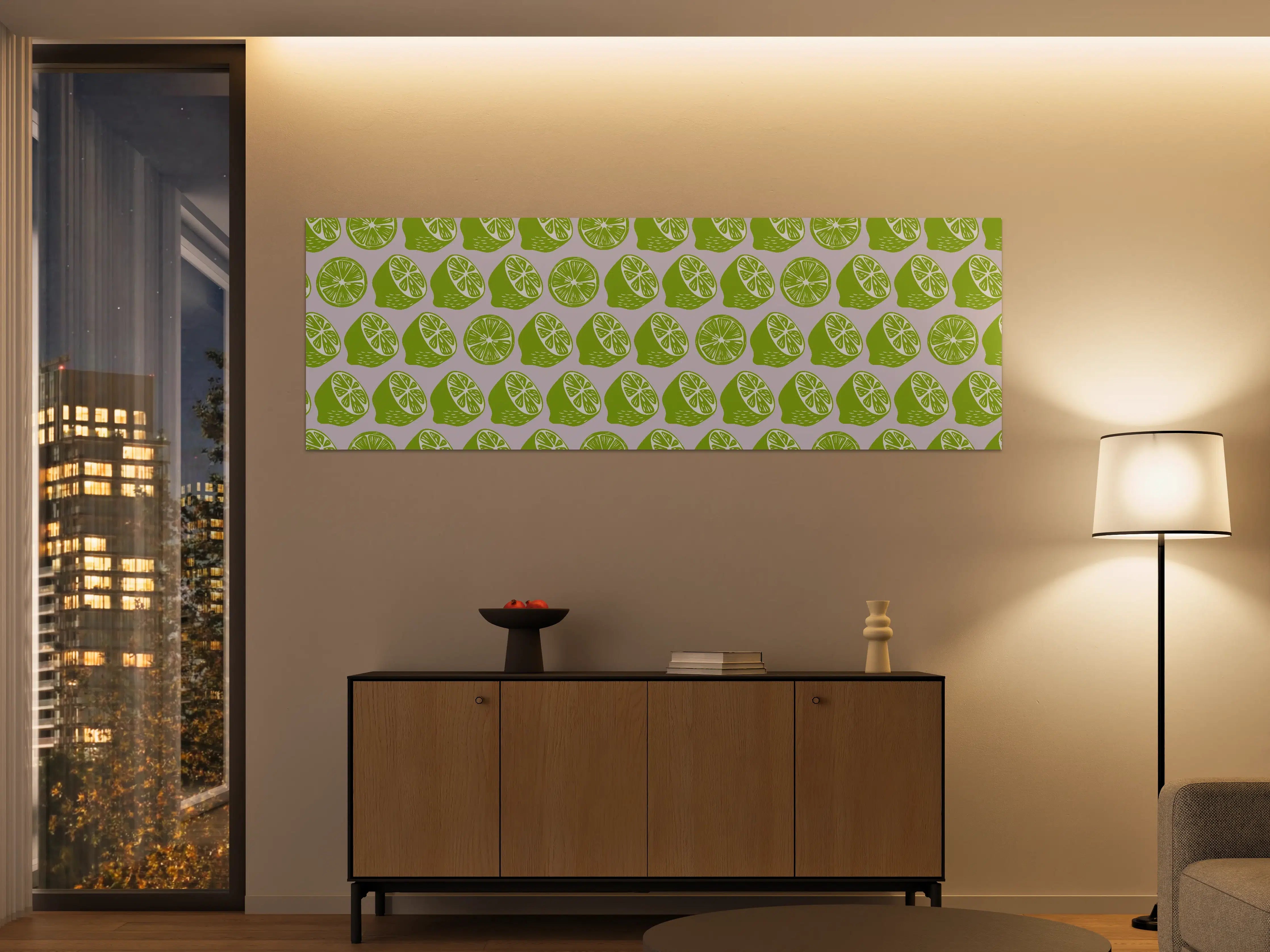 Große Wandbilder - Citrus-Limetten-Muster Grün