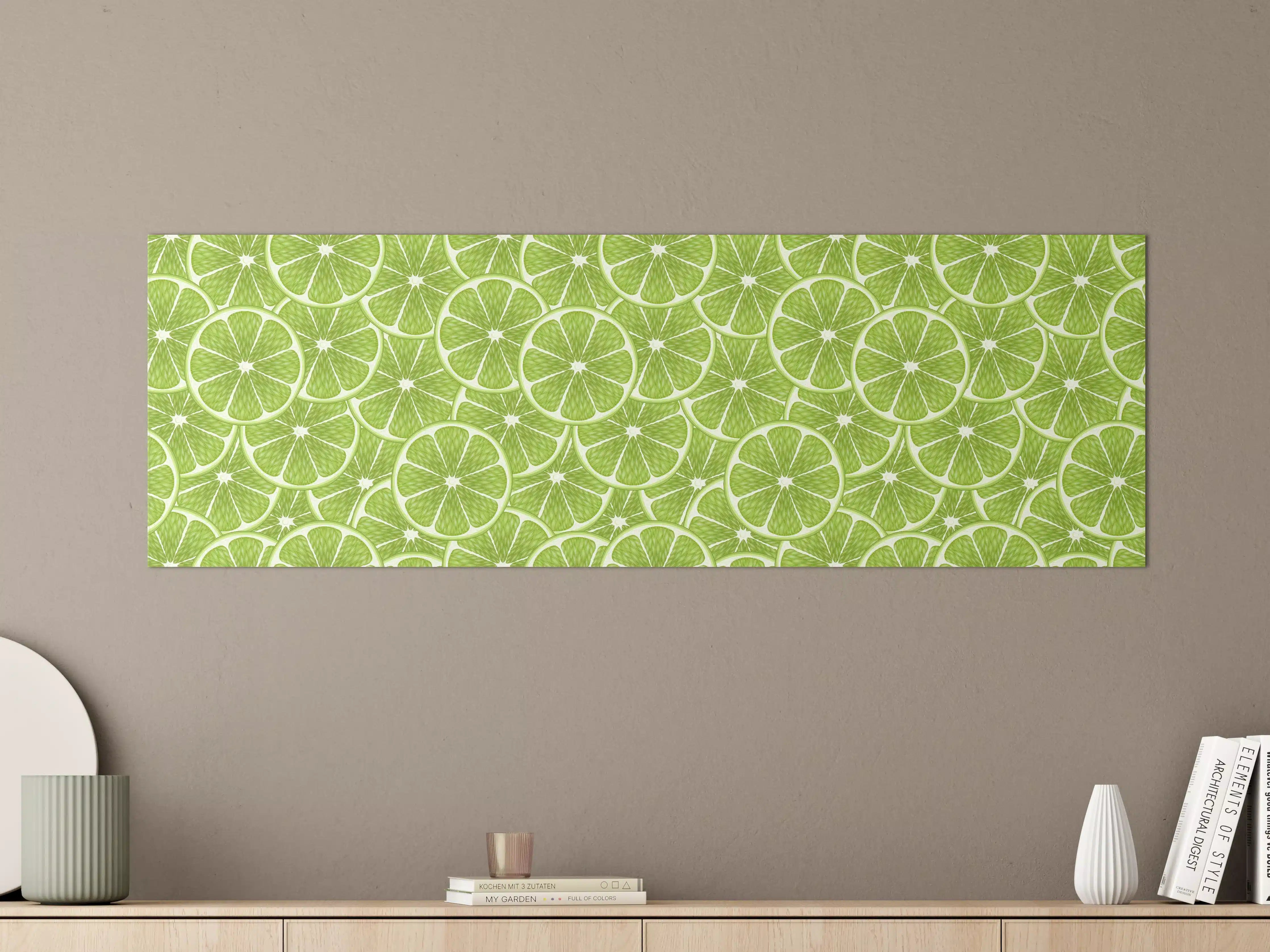 Große Wandbilder - Citrus Limettenmuster Grün