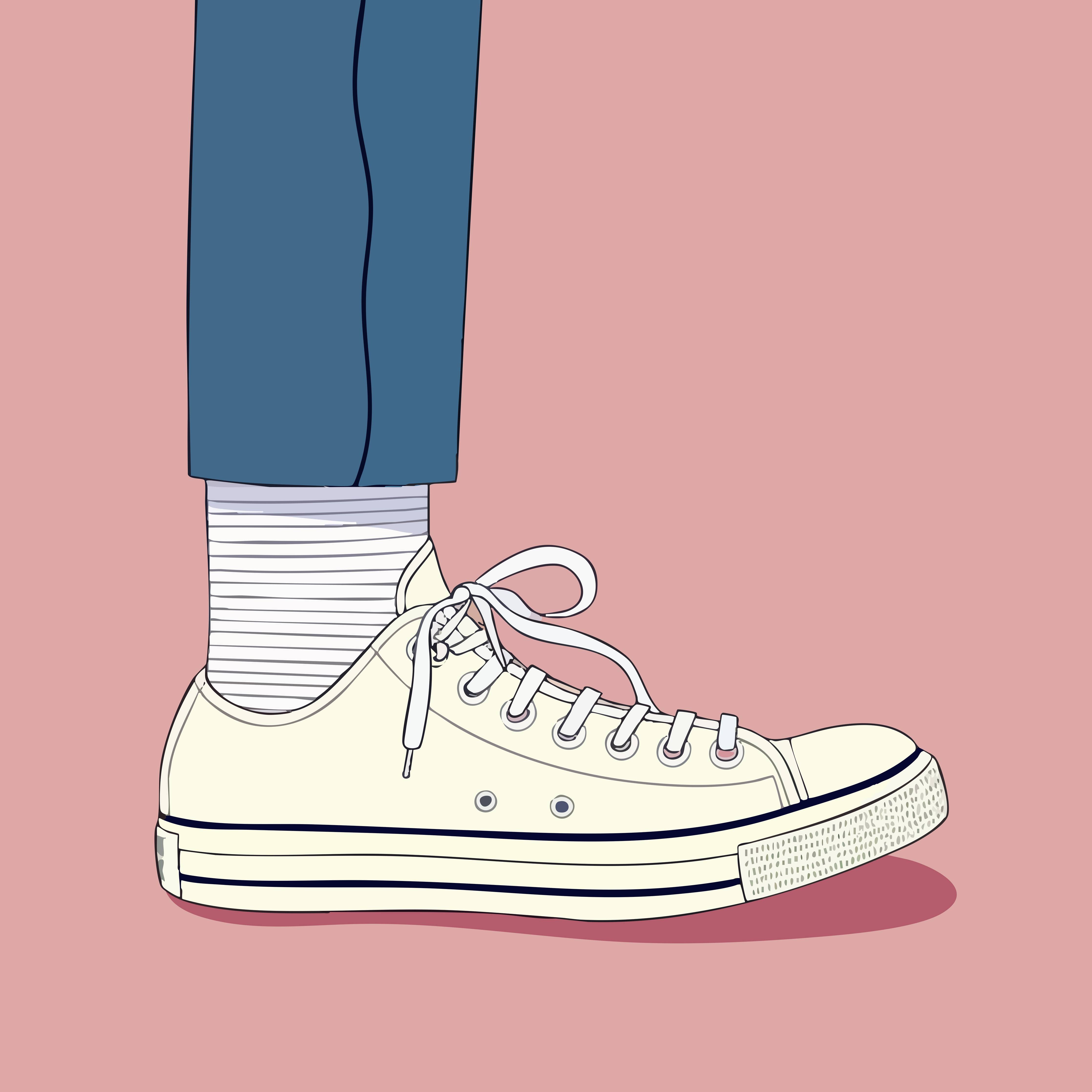Große Wandbilder-Clown-Schuh Illustration auf rosa Hintergrund