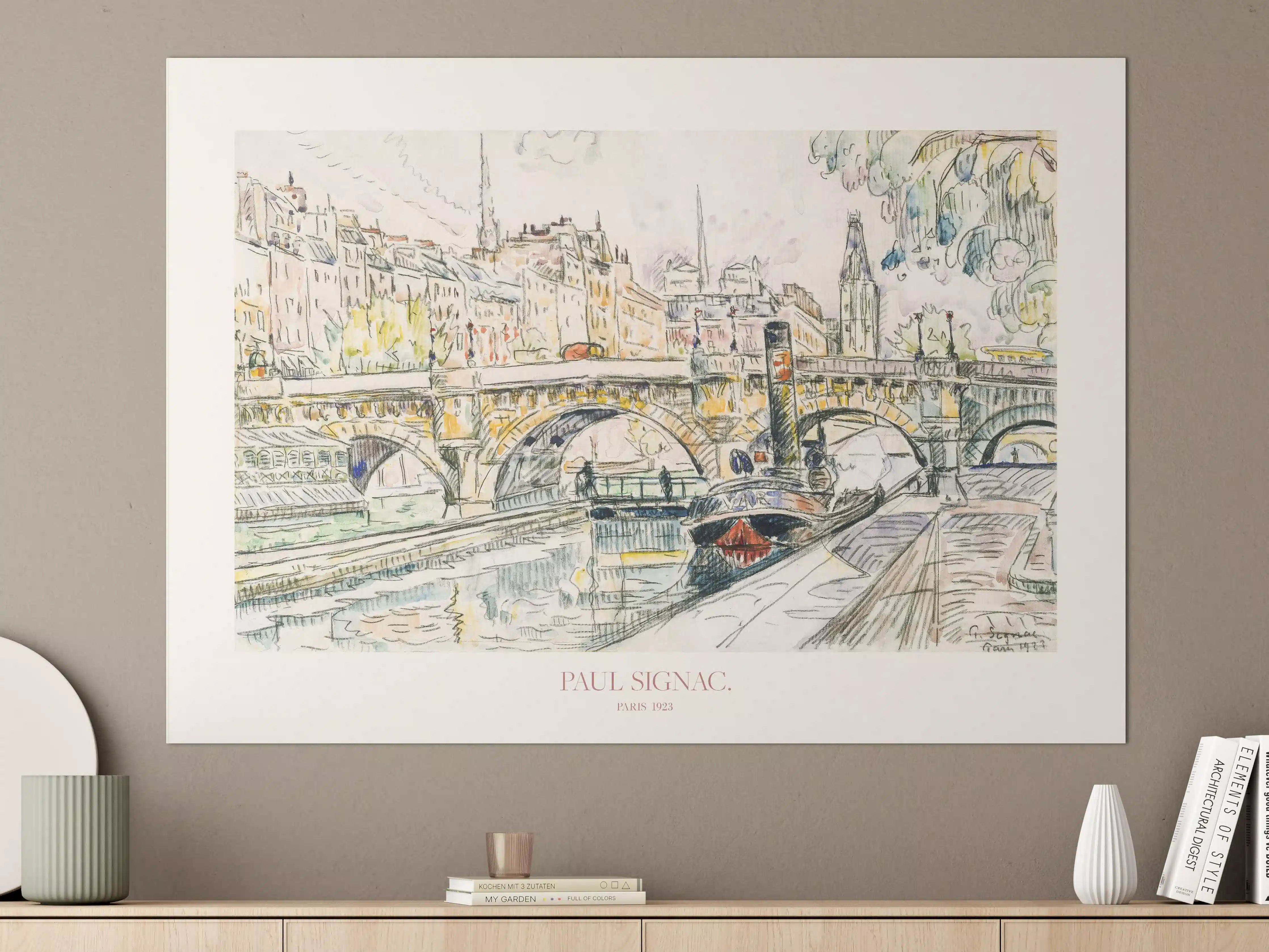 Große Wandbilder - Colorful Paris Bridge and River Scene
