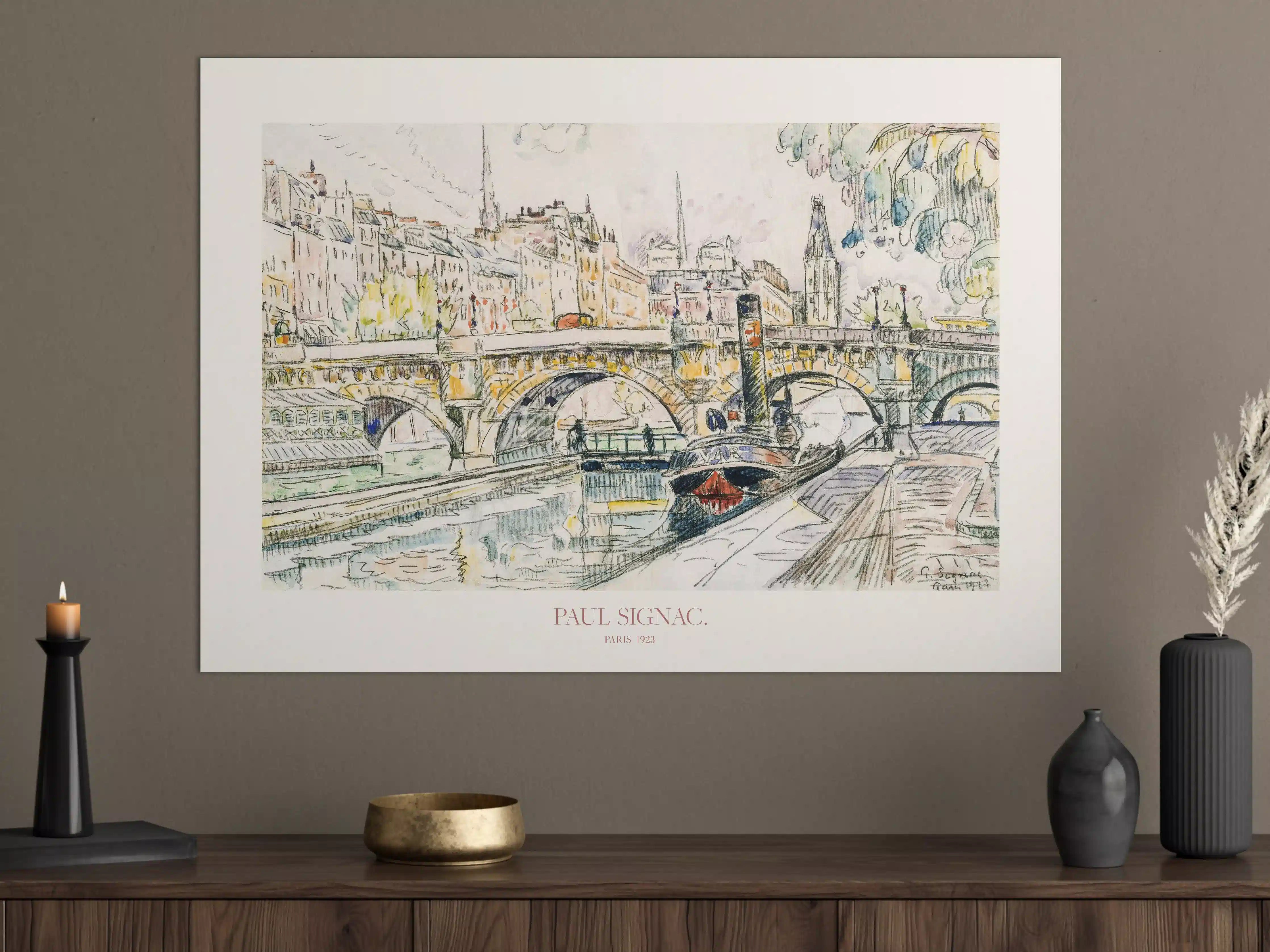 Große Wandbilder - Colorful Paris Bridge and River Scene
