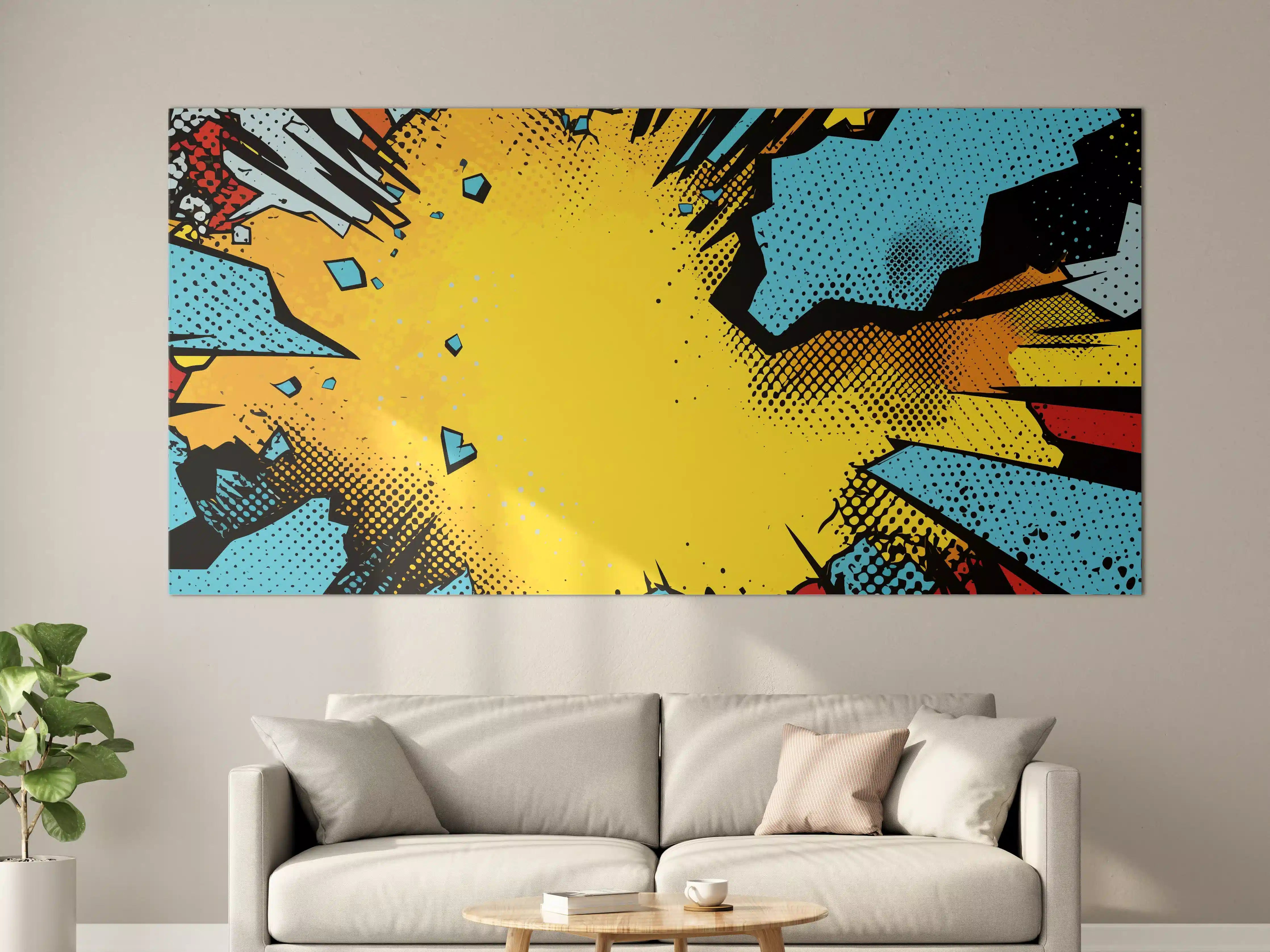 Große Wandbilder - Comic-Explosion in kräftigen Farben