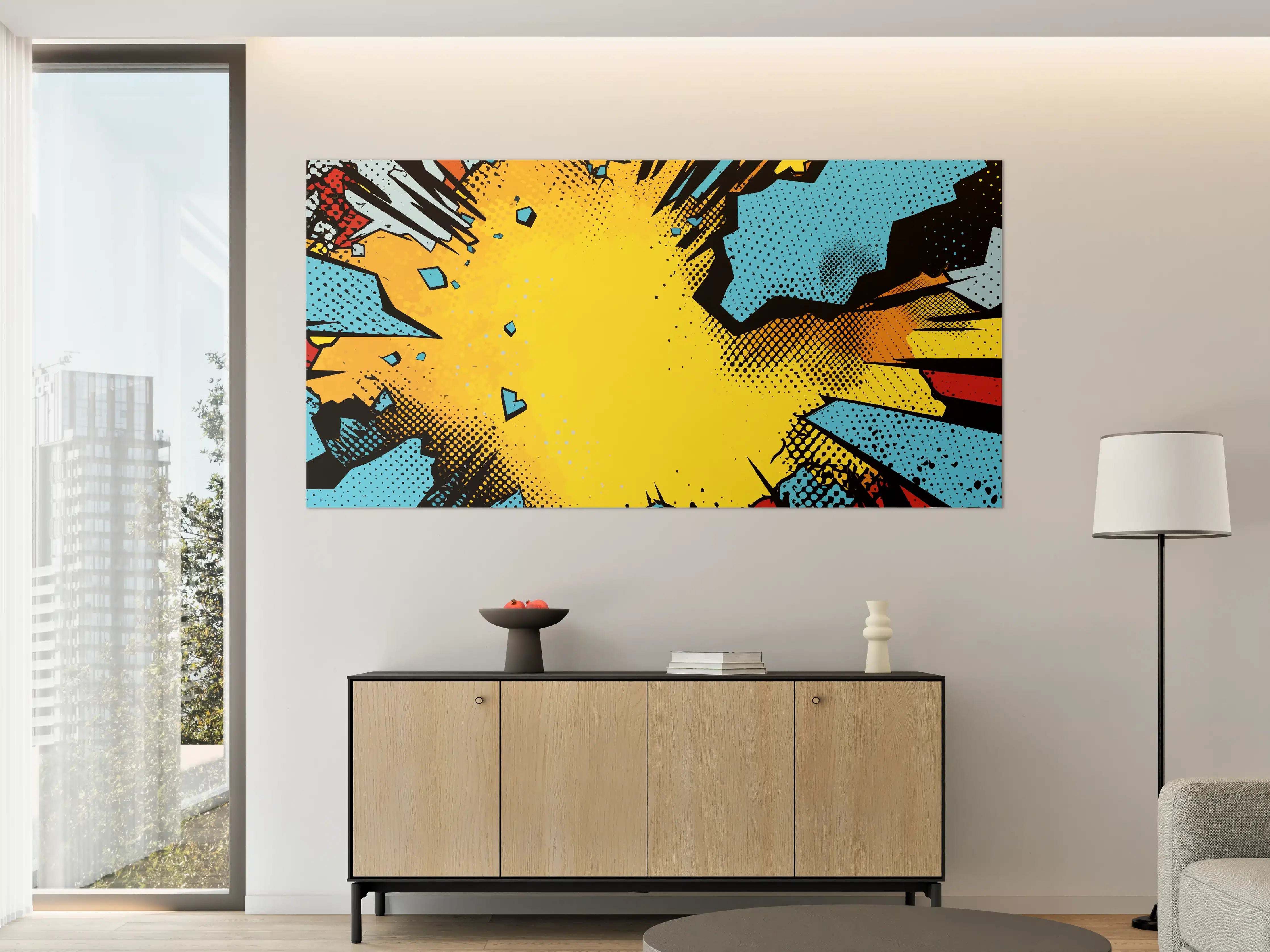 Große Wandbilder - Comic-Explosion in kräftigen Farben