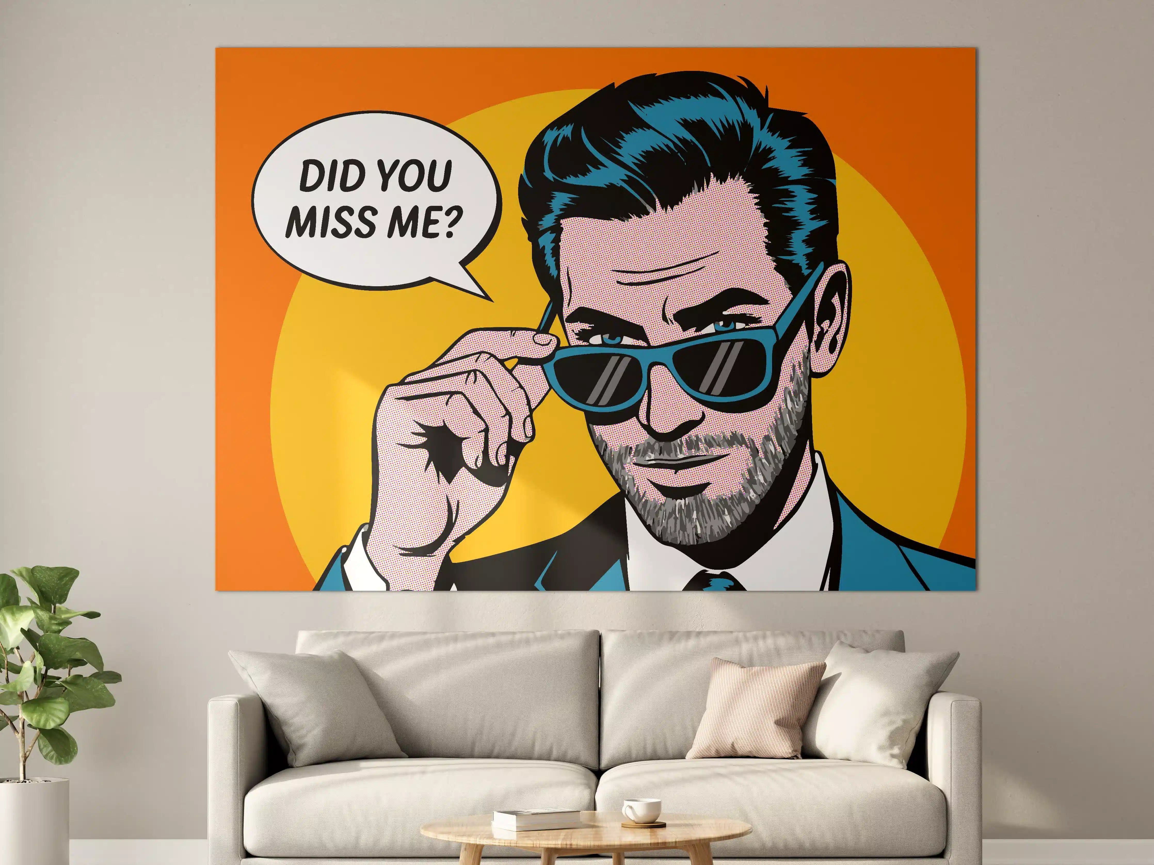 Große Wandbilder - Cooler Pop-Art-Porträt mit Sonnenbrille