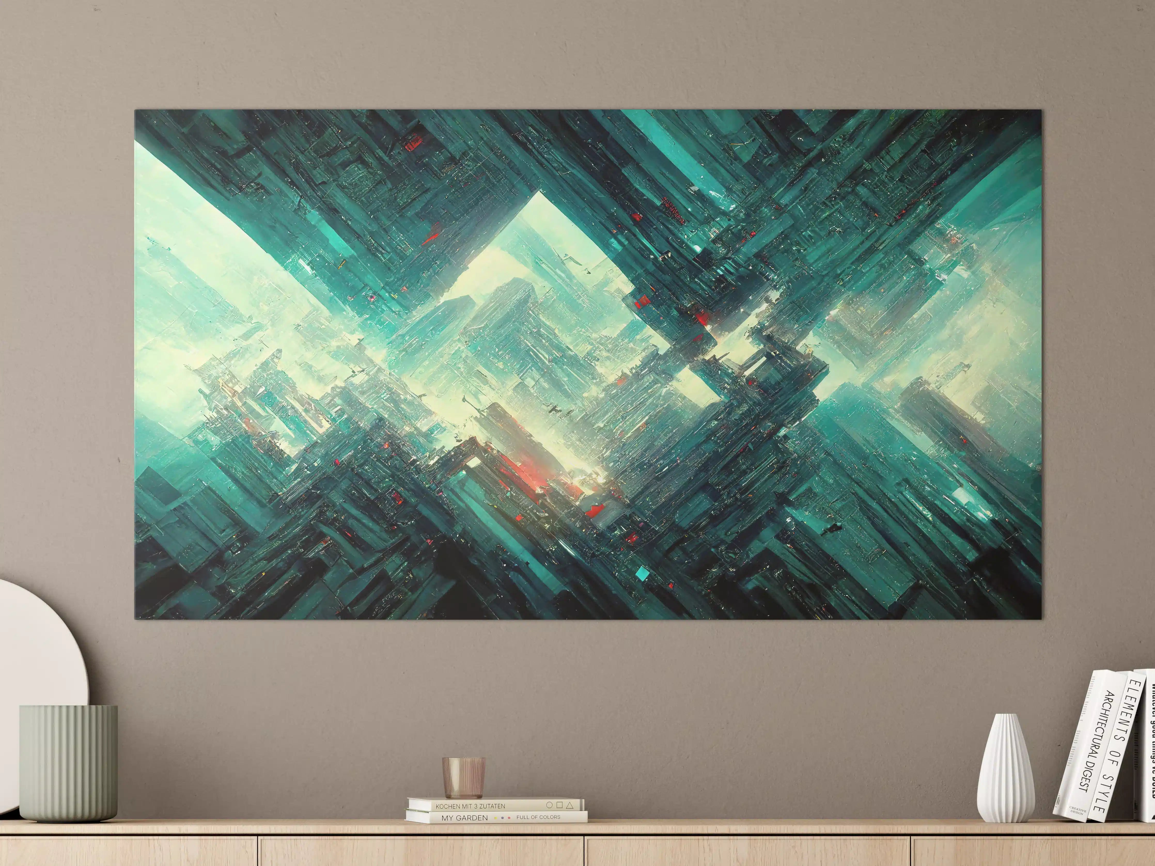 Große Wandbilder - Cyberpunk-Stadt Futuristisch