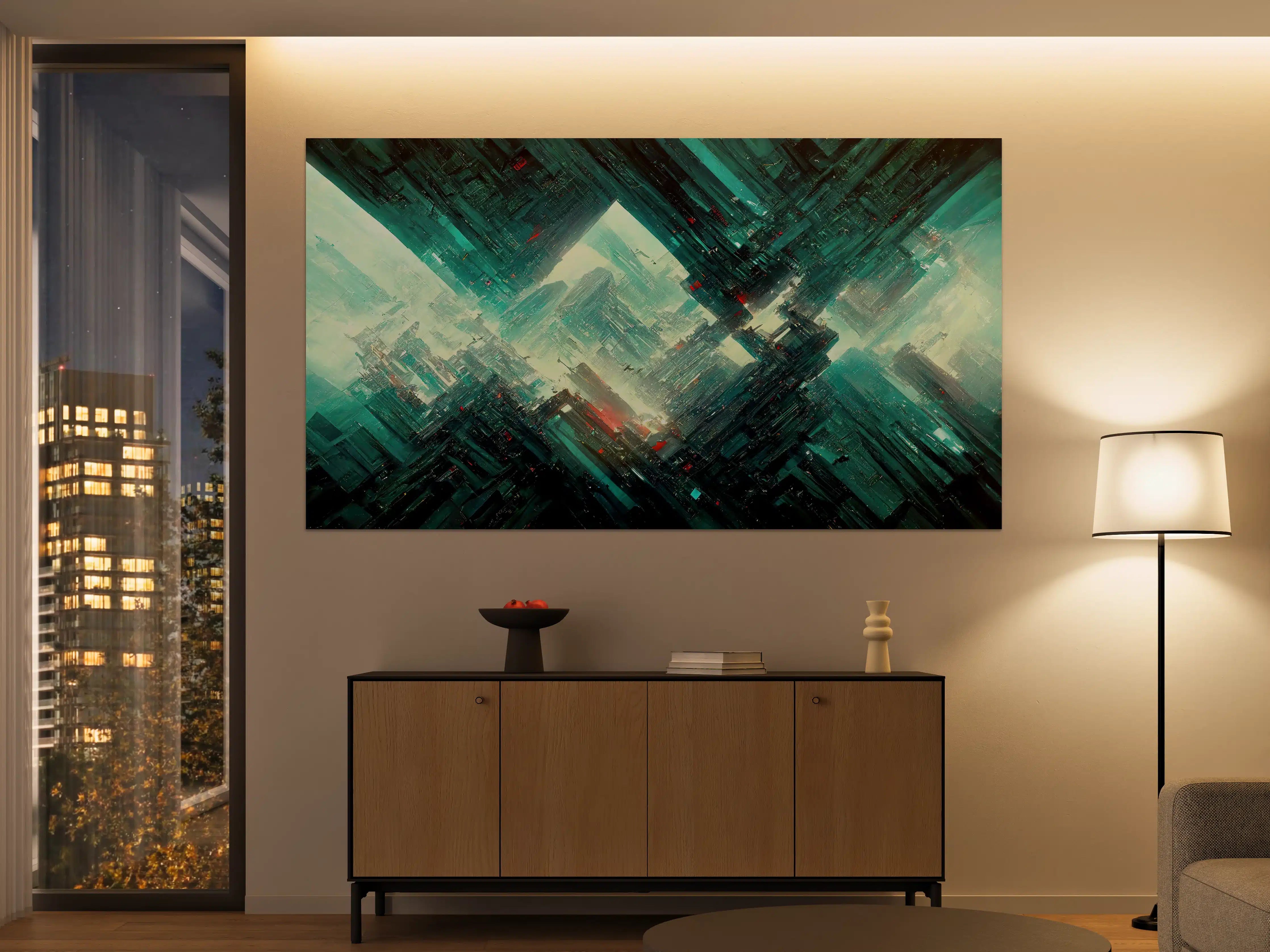 Große Wandbilder - Cyberpunk-Stadt Futuristisch