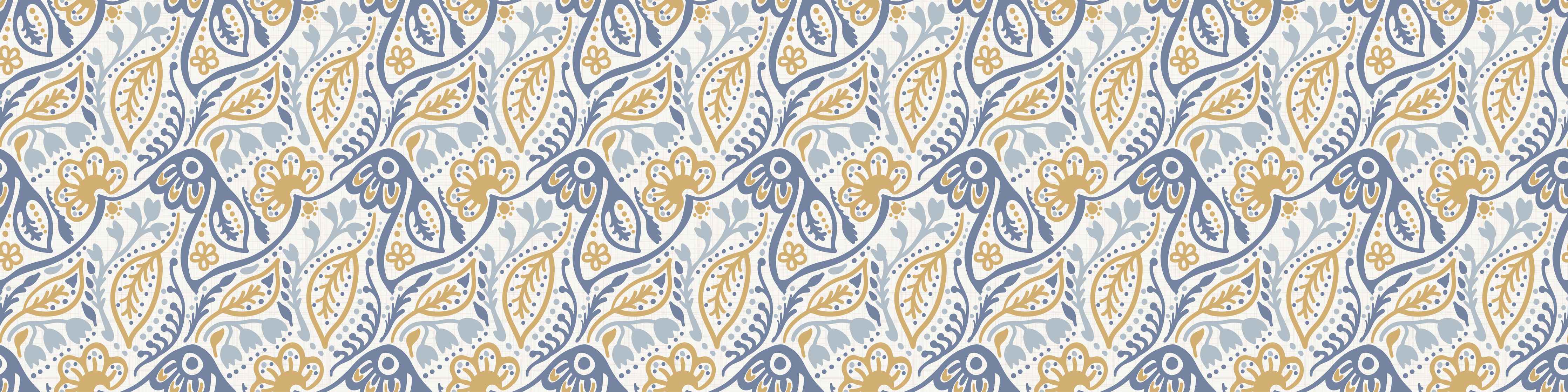 Große Wandbilder-Damastmuster Nahtlos Blau Gelb