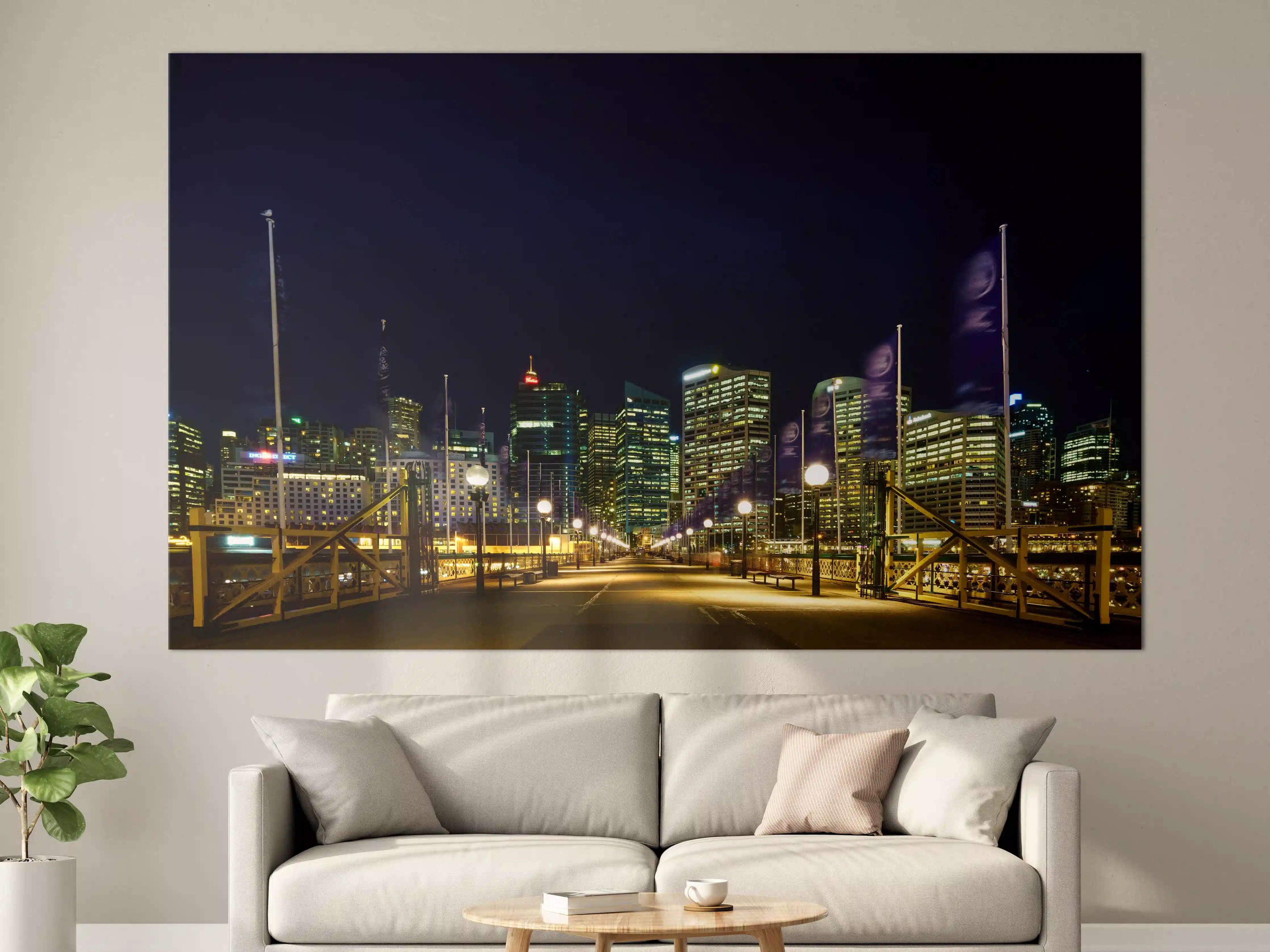 Große Wandbilder - Darling Harbour bei Nacht