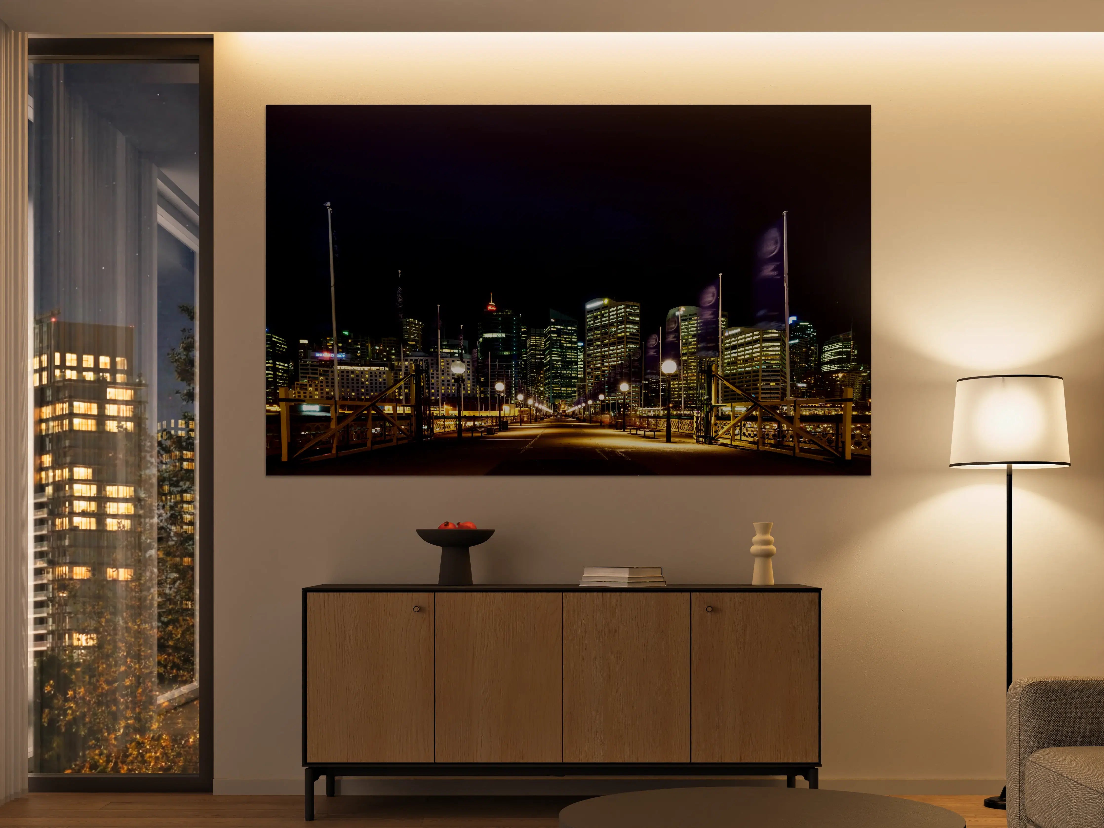 Große Wandbilder - Darling Harbour bei Nacht