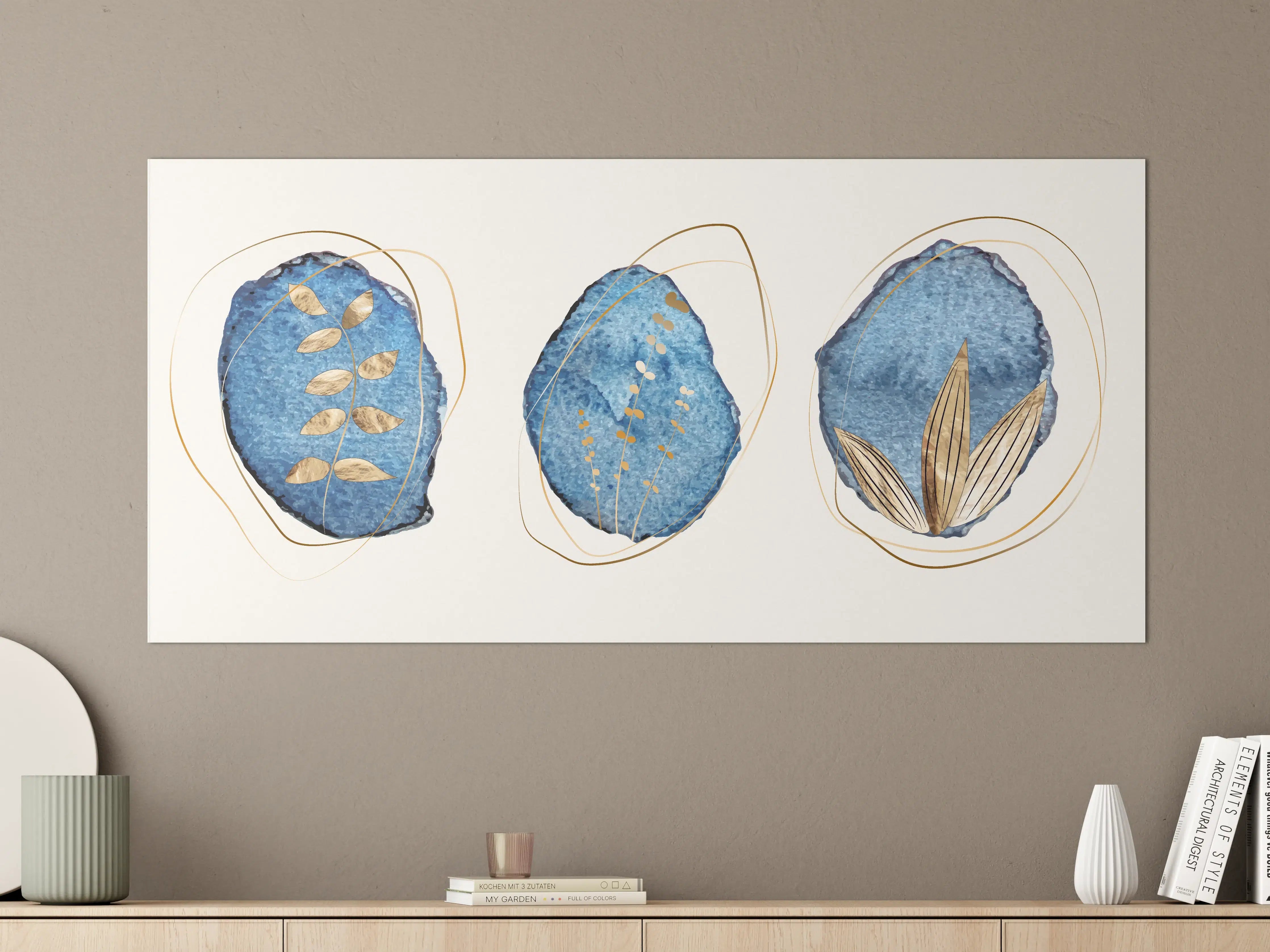 Große Wandbilder - Denim Blau Naturmotiv Kunstdruck