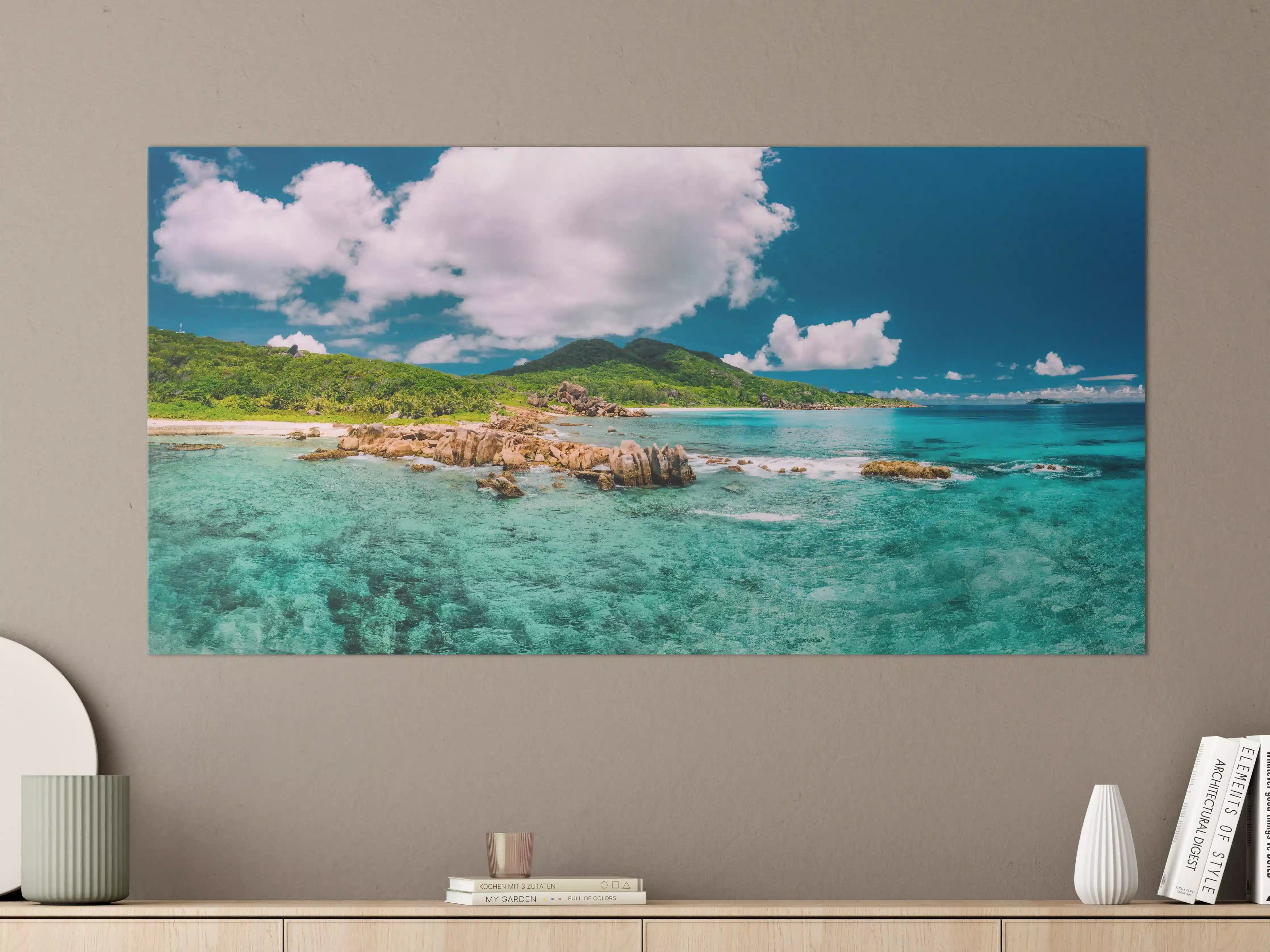Große Wandbilder - Der Strand Grand Anse - La Digue