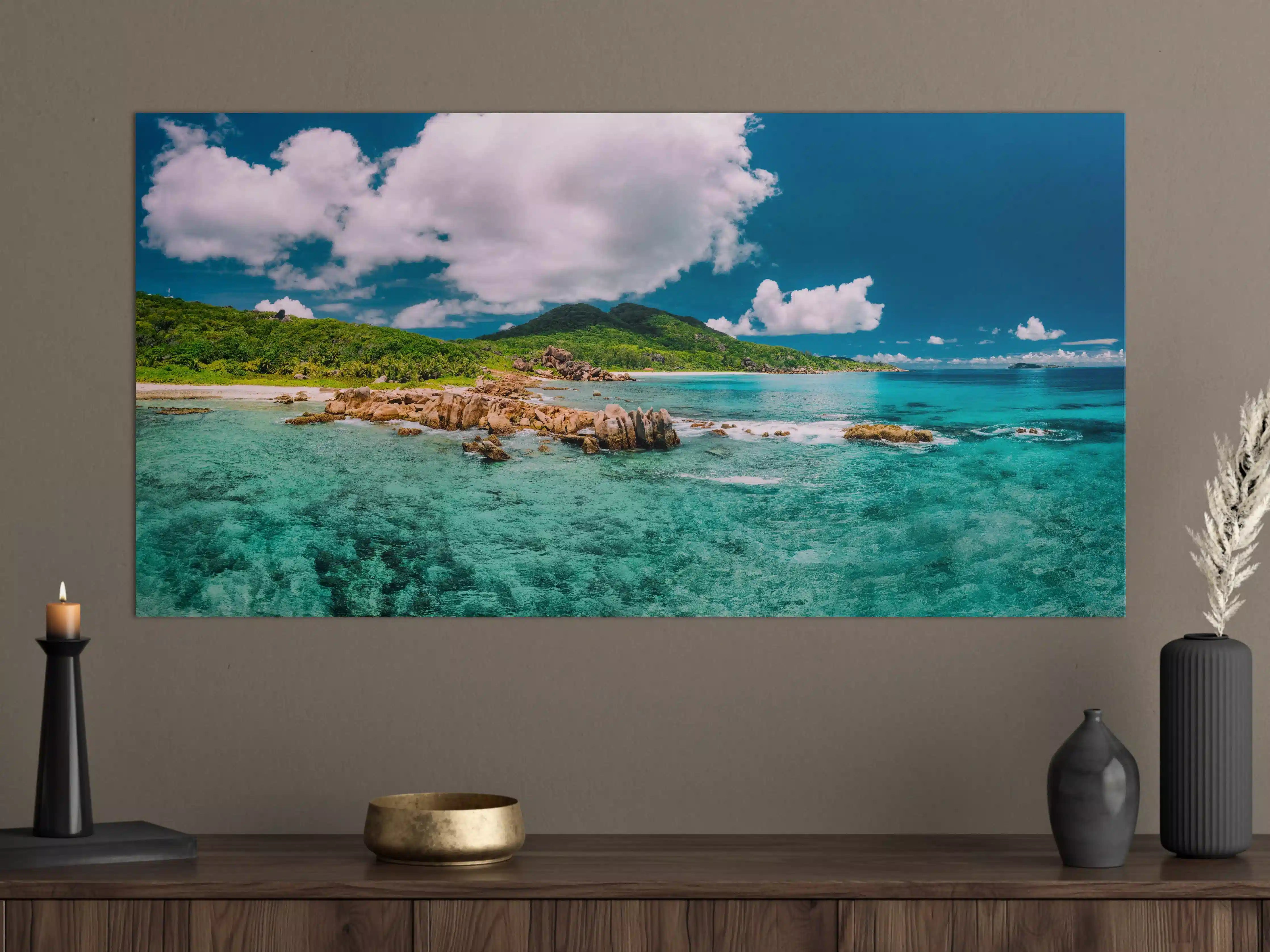 Große Wandbilder - Der Strand Grand Anse - La Digue